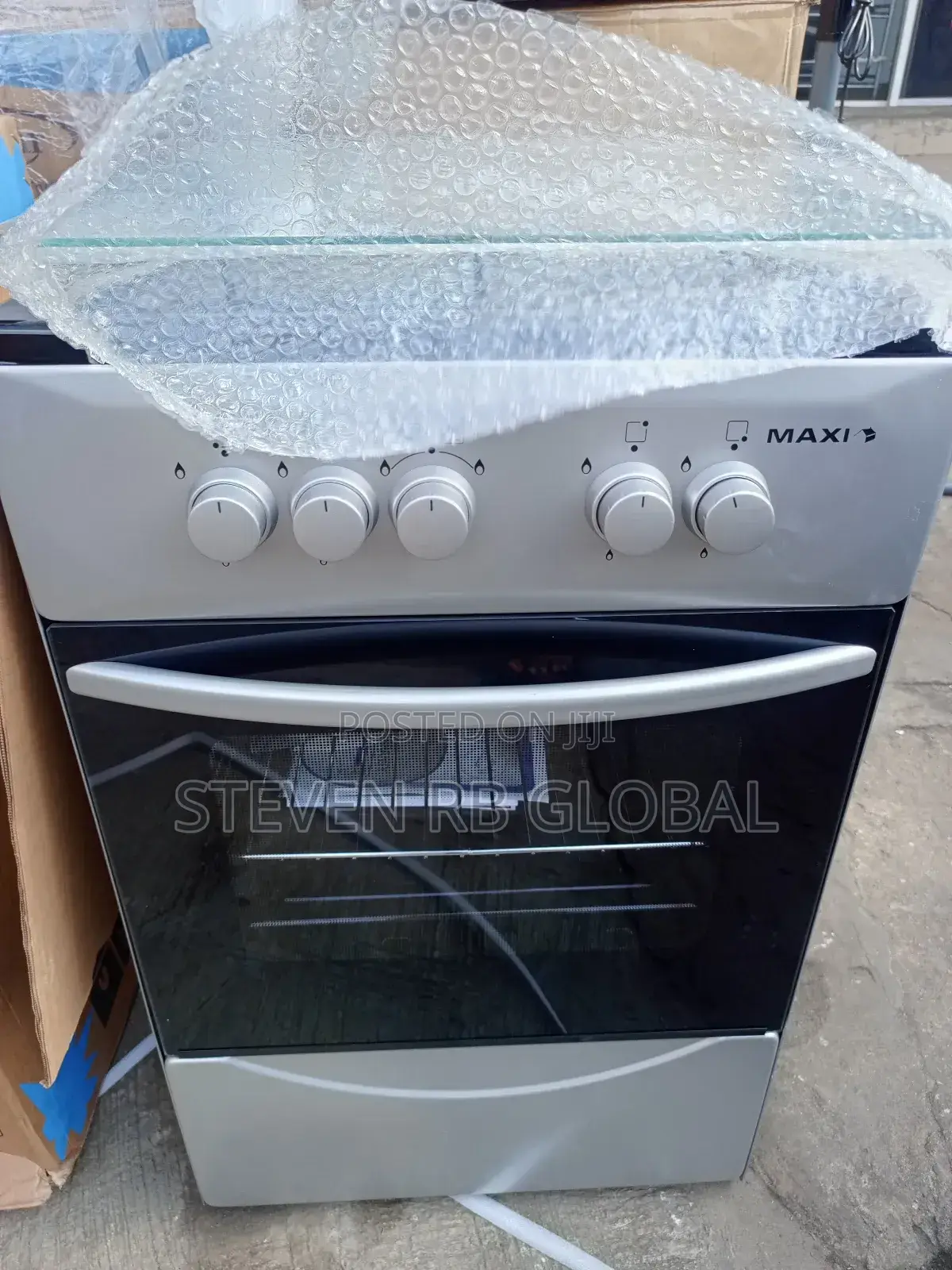 Maxi 50×50 4-Burner Gas Cooker | Maxi 5050 4b – Black Grey