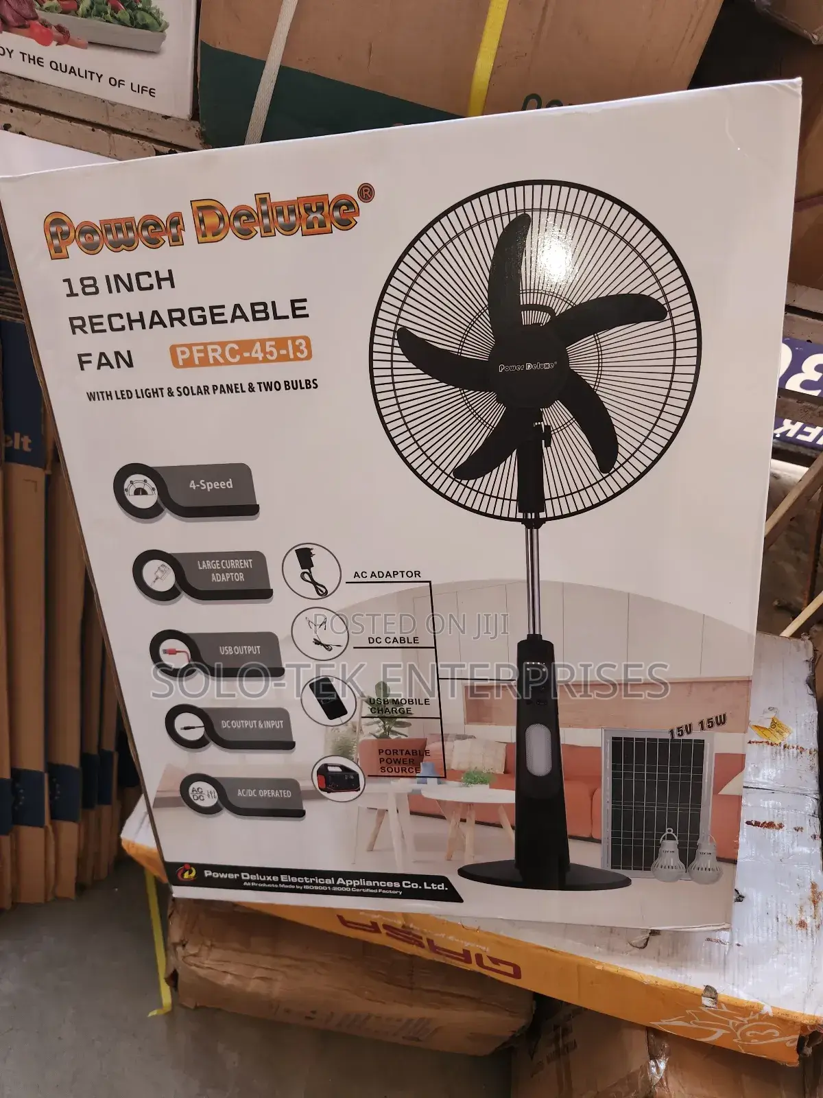 18 Rechargeable Fan Also With Solar Panel