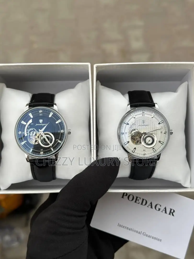 Poedagar Quality Men Genuine Leather Wristwatch