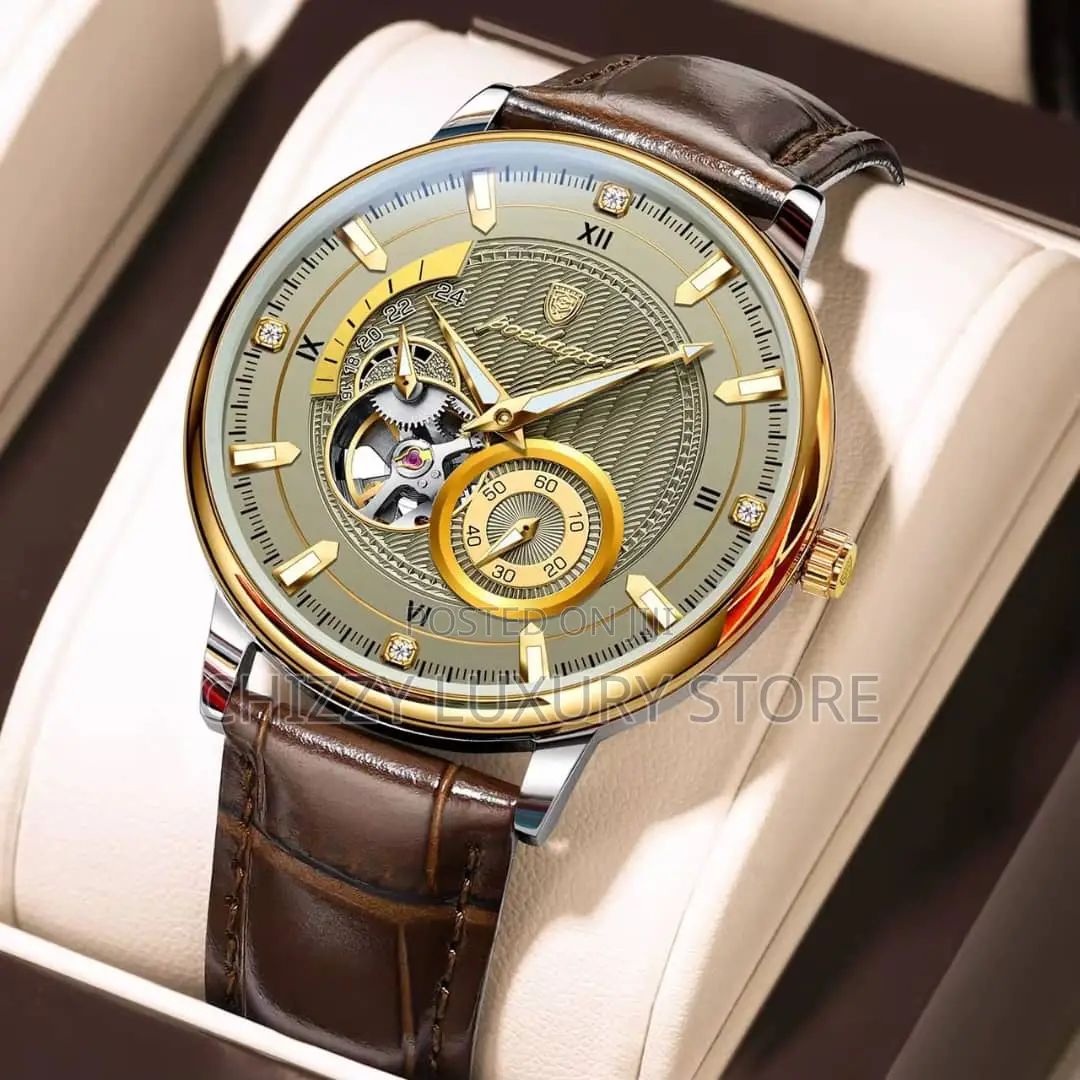 Poedagar Quality Men Genuine Leather Wristwatch