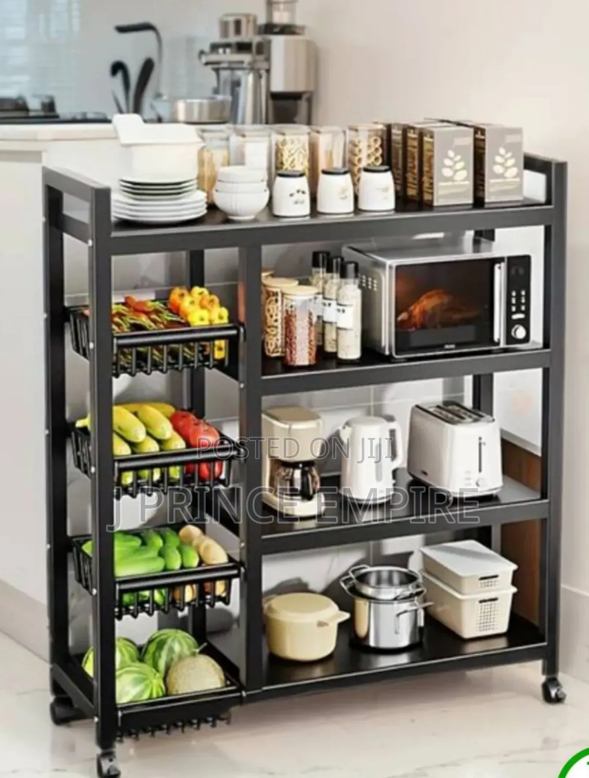 Kitchen Organizer Shelf, 4-Tier Kitchen Storage Shelf Rack