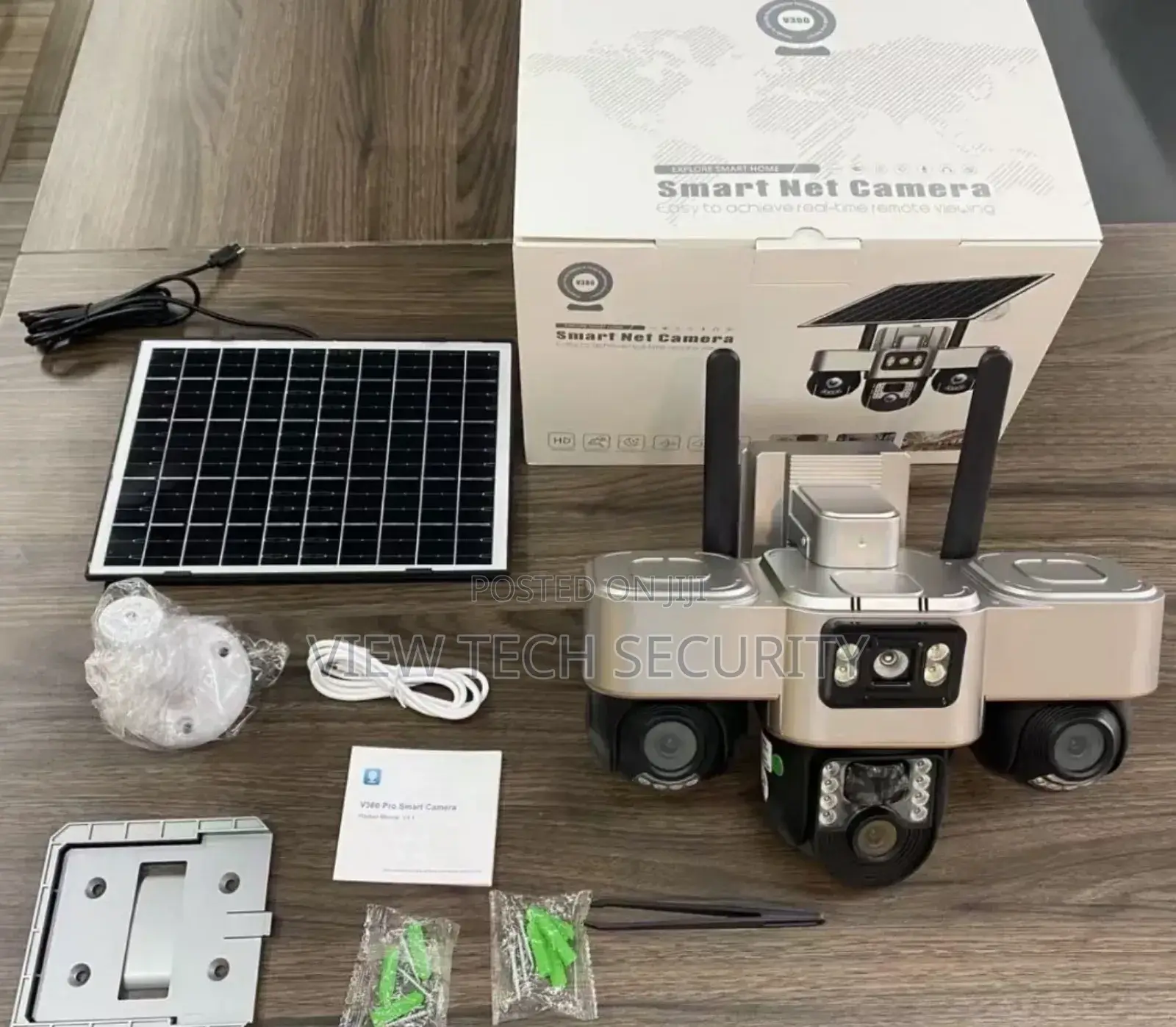 Triple Lens CCTV Solar Powered Camera Sim Slot
