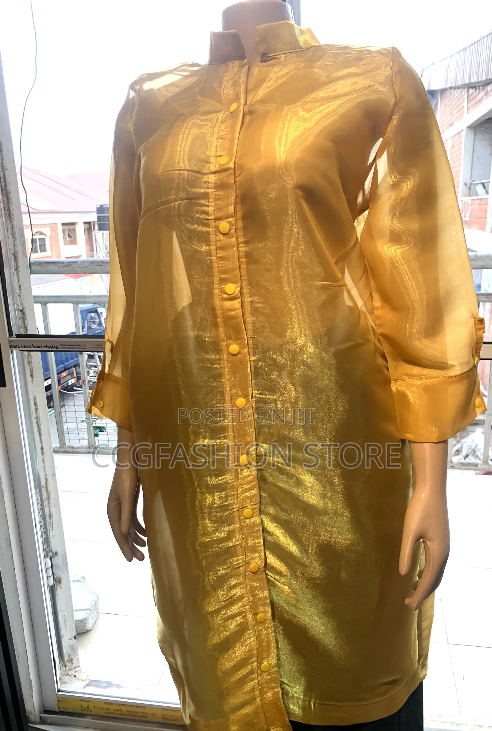 Gold Color Organza Top