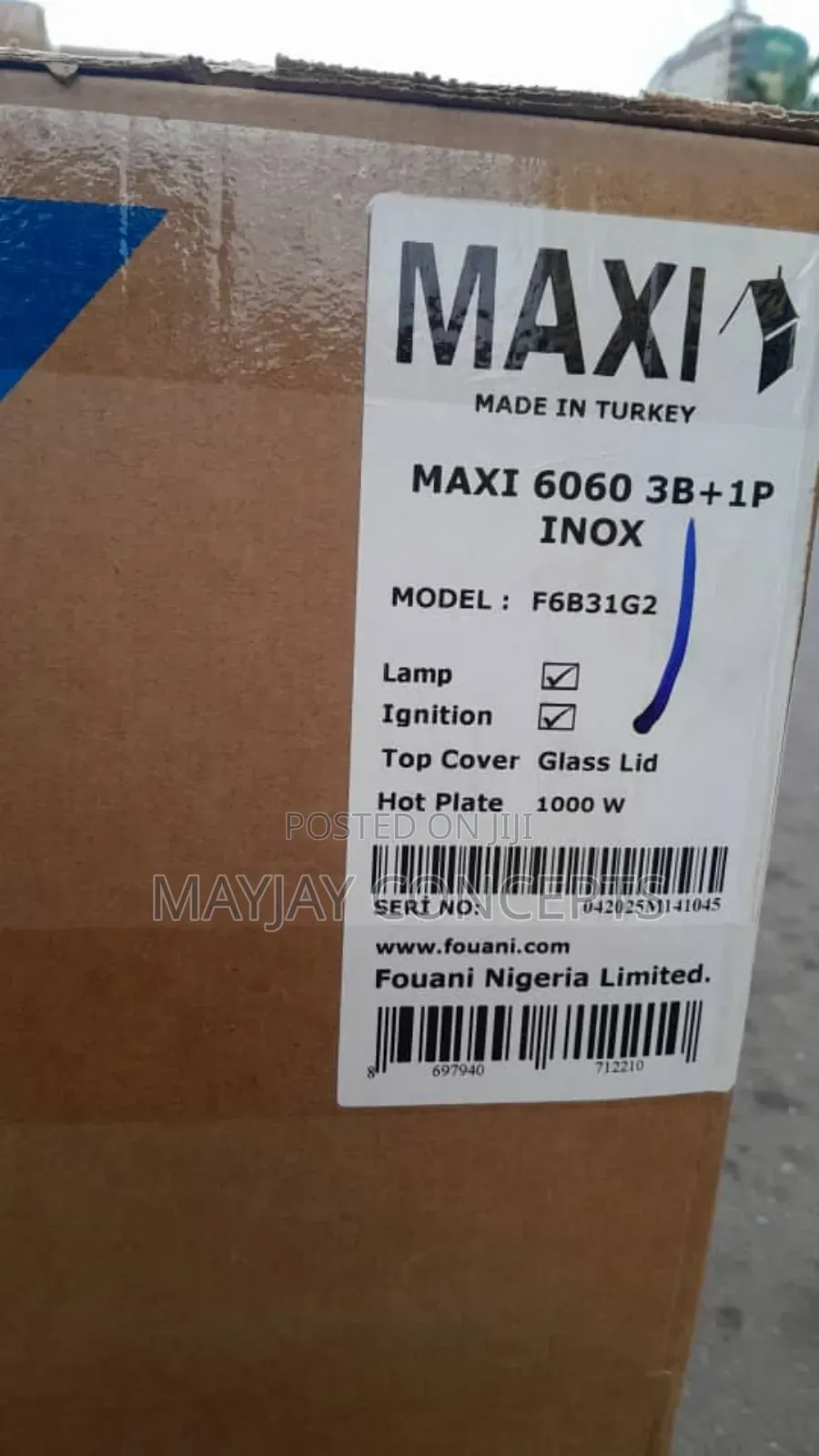 Maxi 60x60 3b+1p Free Standing Gas-3burners●1hotplate With Large Oven