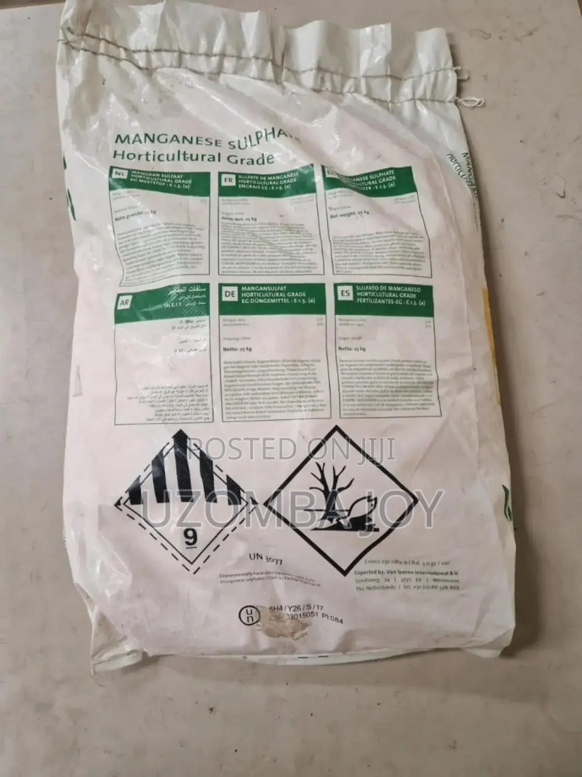 Manganese Sulfate 25kg Fertilizer