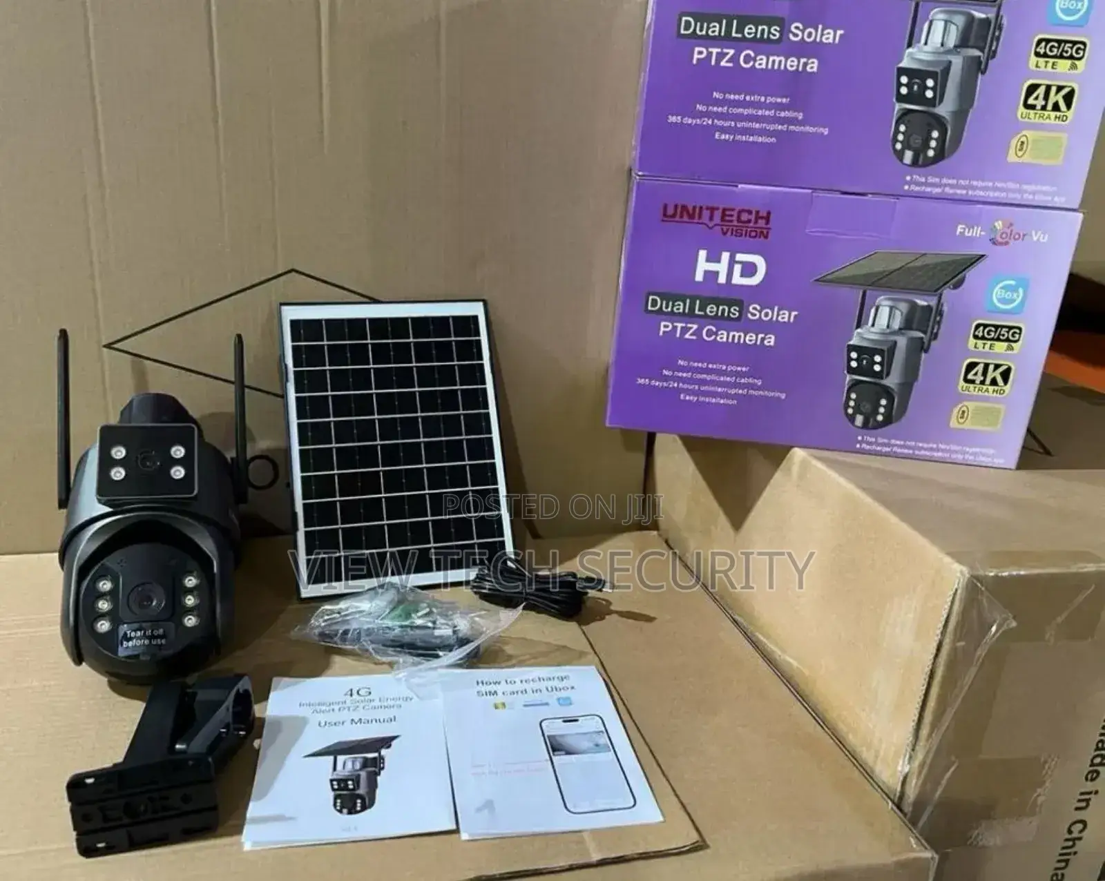 Dual Lens Solar Camera With Sim Slot