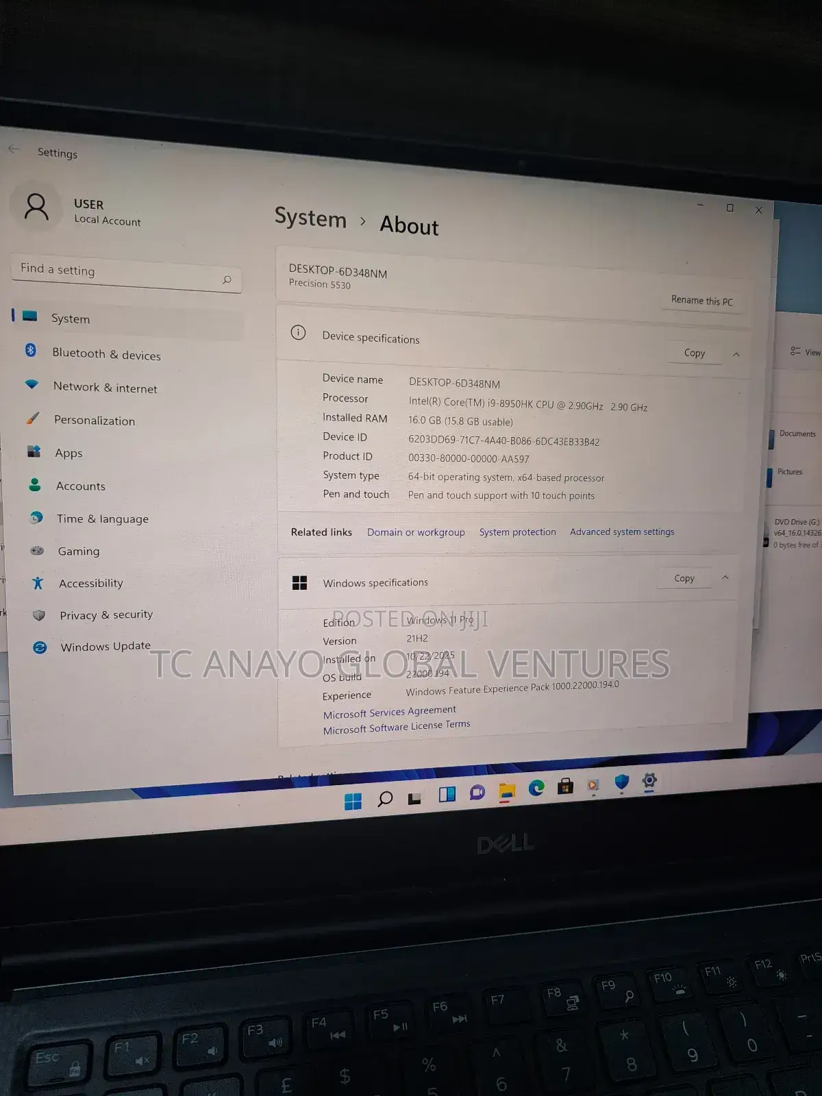 Laptop Dell Precision 15 5540 16GB Intel Core I9 SSD 512GB