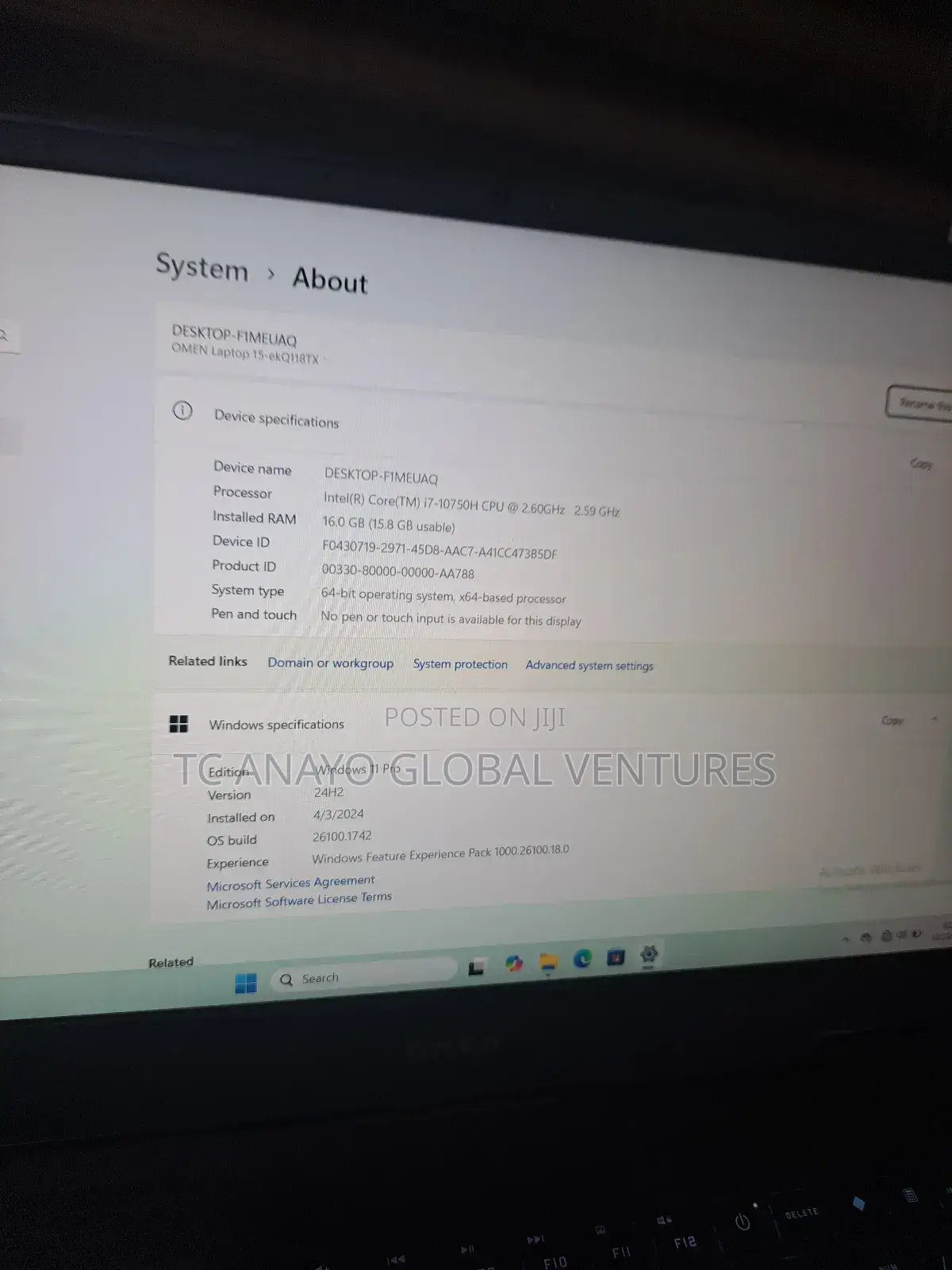 Laptop HP Omen 15 16GB Intel Core I7 SSD 512GB