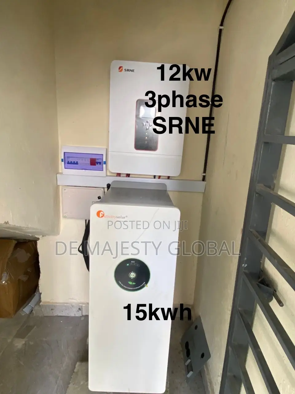 12kw 3phase Srne Inverter With 15kwh Lithium Battery &12unit Of 550w