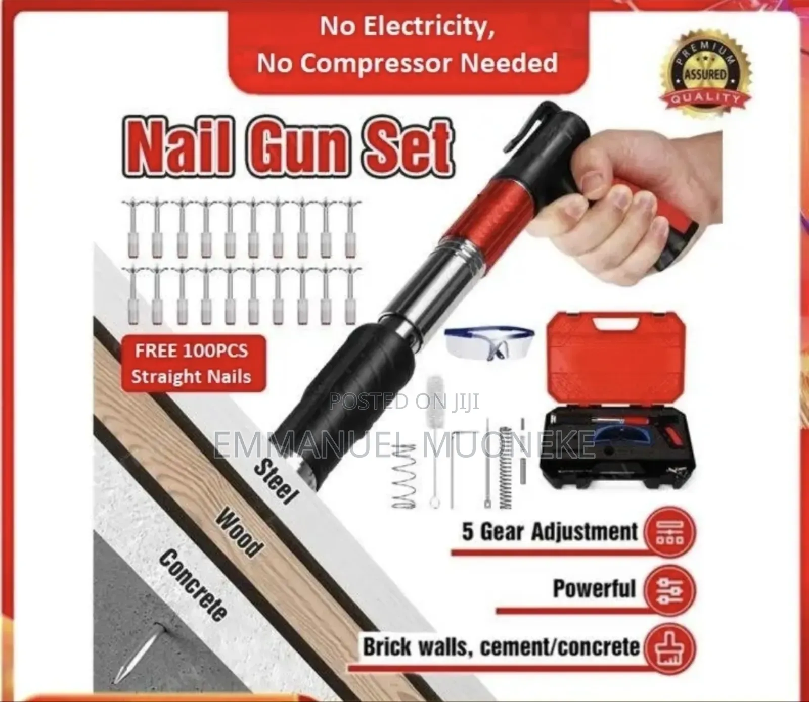 Manual Nail Gun With 110 Nails Kit