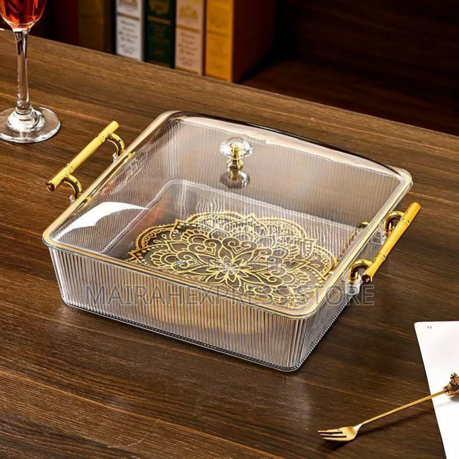 Luxury Acrylic Food Tray With Lid