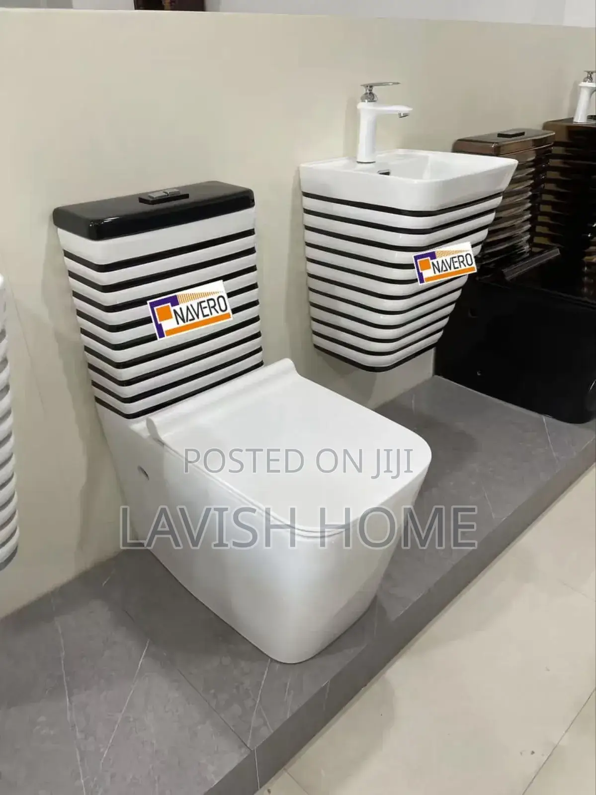 Zibra White-Black Super Executive Water Closet Toilet Wc