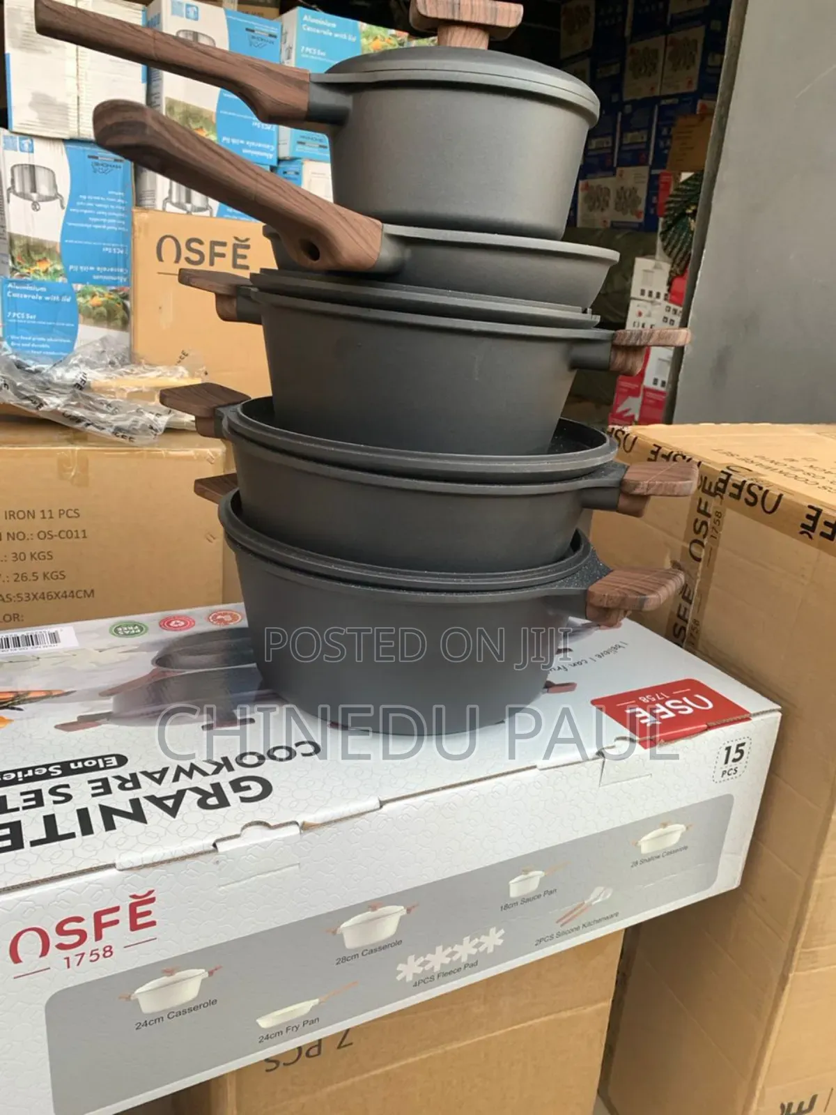 15 PCS Osfe (Elon) High Quality Granite Pot/Cookware Set