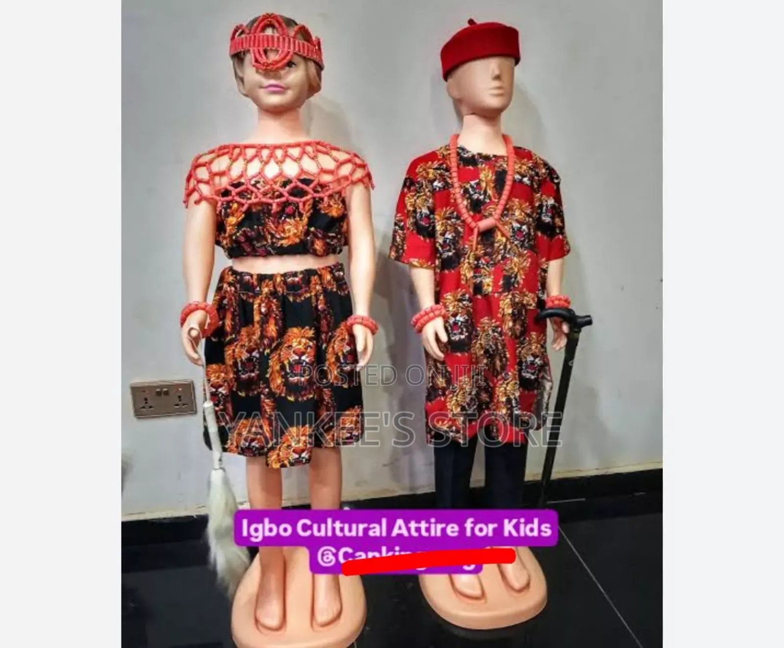 Quality Full Child Igbo Traditional Wears(Isi Agu)