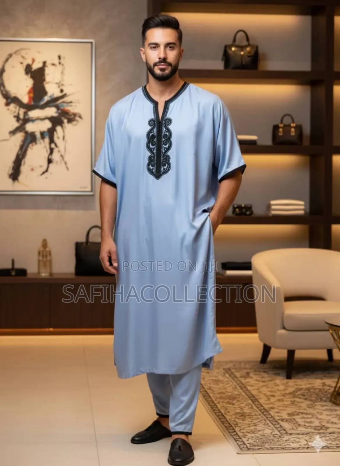Cotton Morocco Top and Trouser Jallabiya