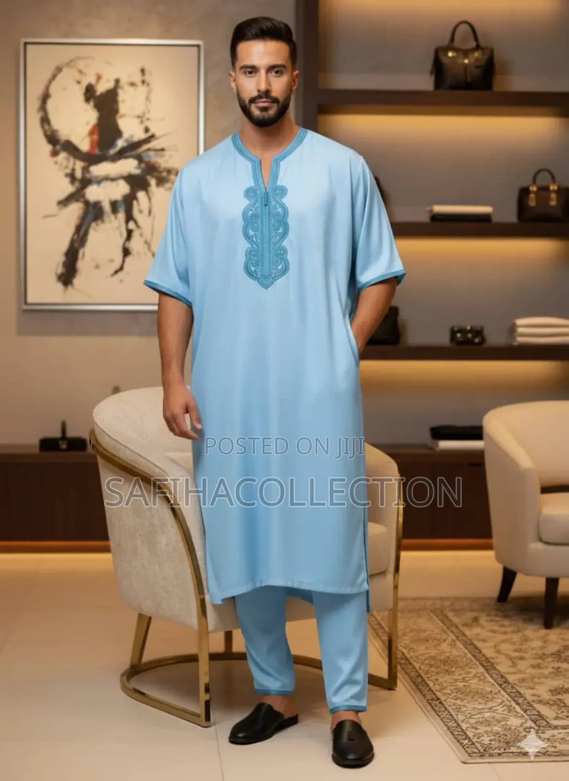 Cotton Morocco Top and Trouser Jallabiya