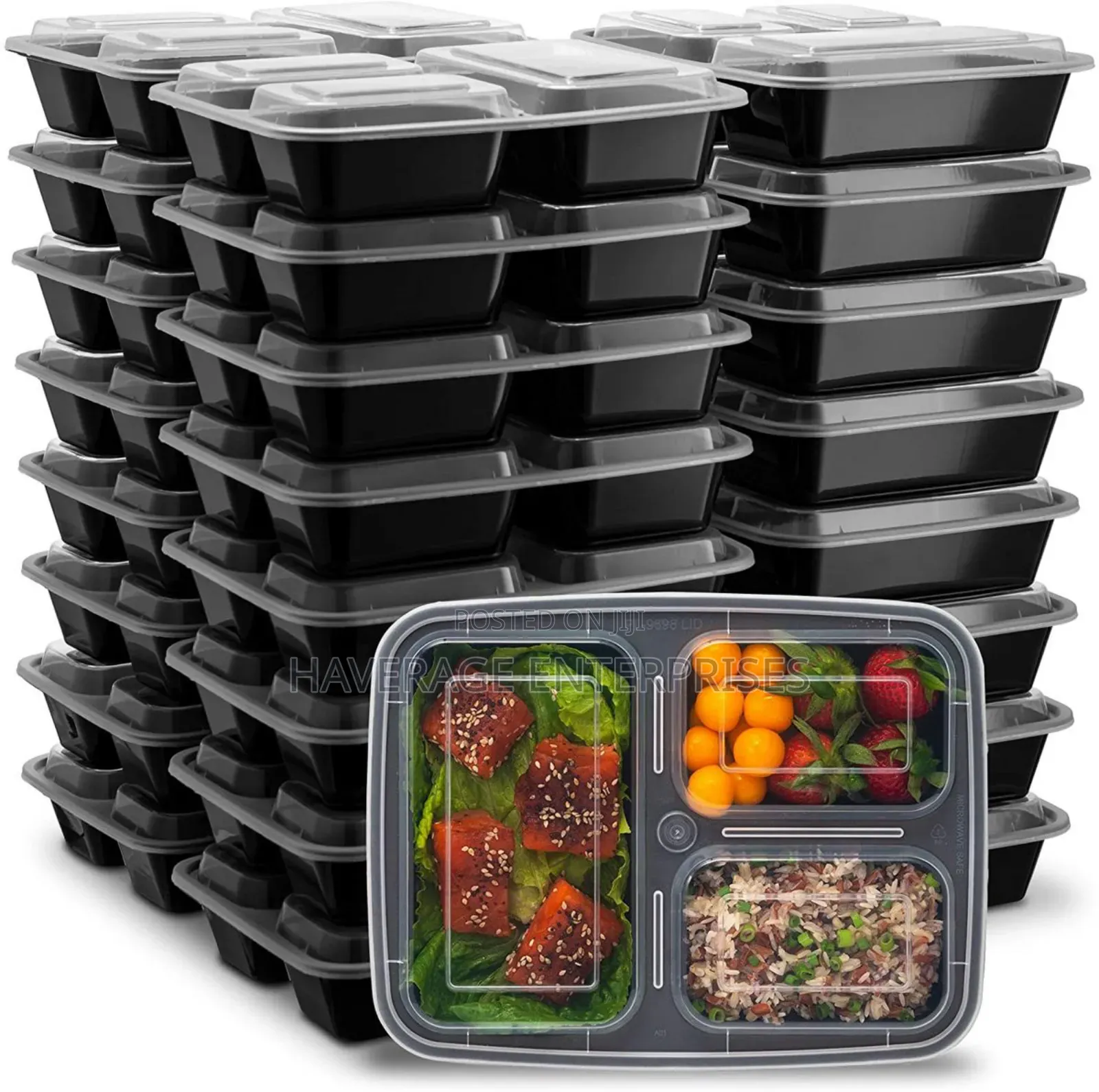 3 Compartments Disposable Plates 1,000ml 300pces