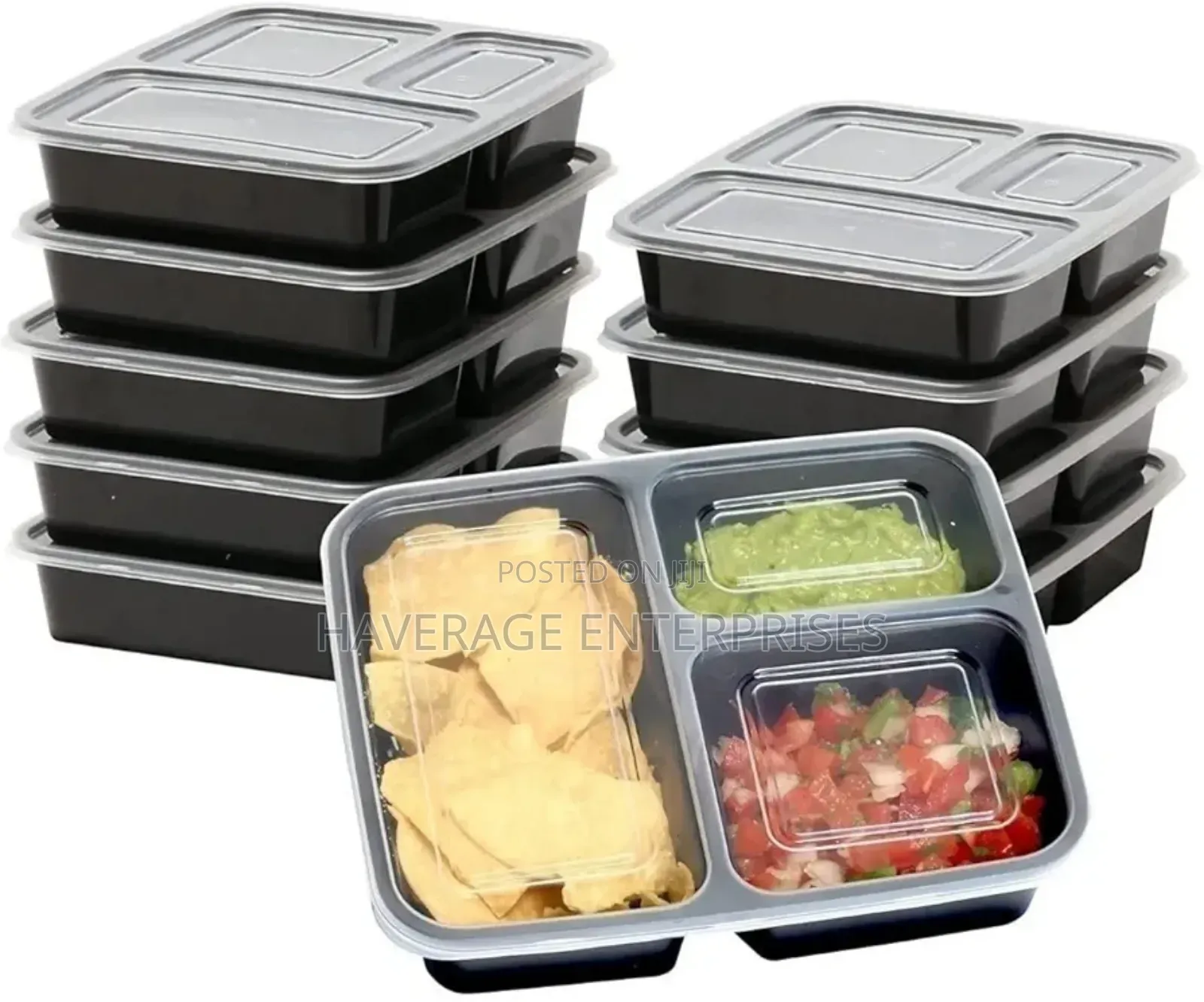 3 Compartments Disposable Plates 1,000ml 300pces