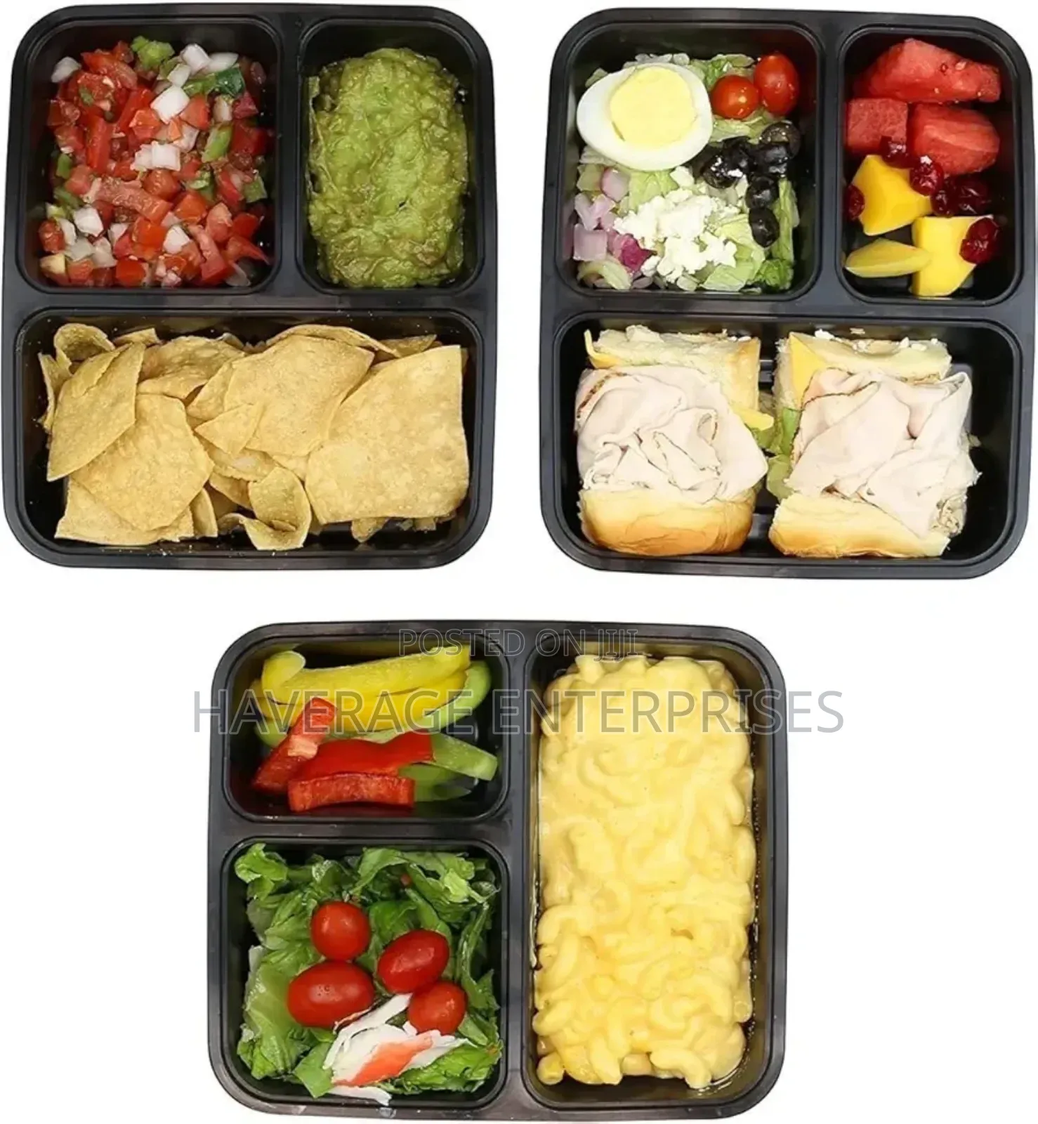 3 Compartments Disposable Plates 1,000ml 300pces