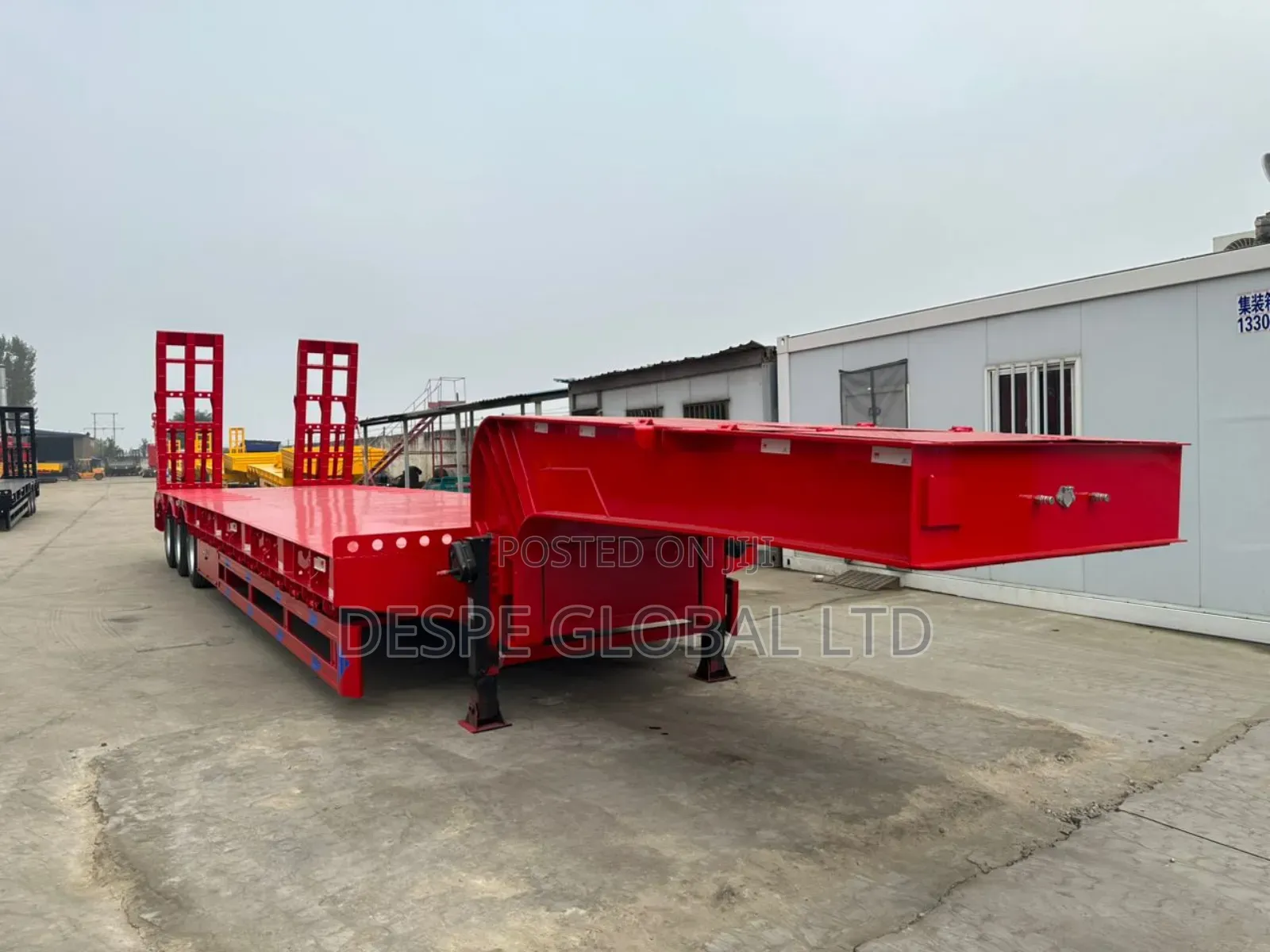 80tons Brand New 35feet Backloader Lowbed Trailer With 3axles