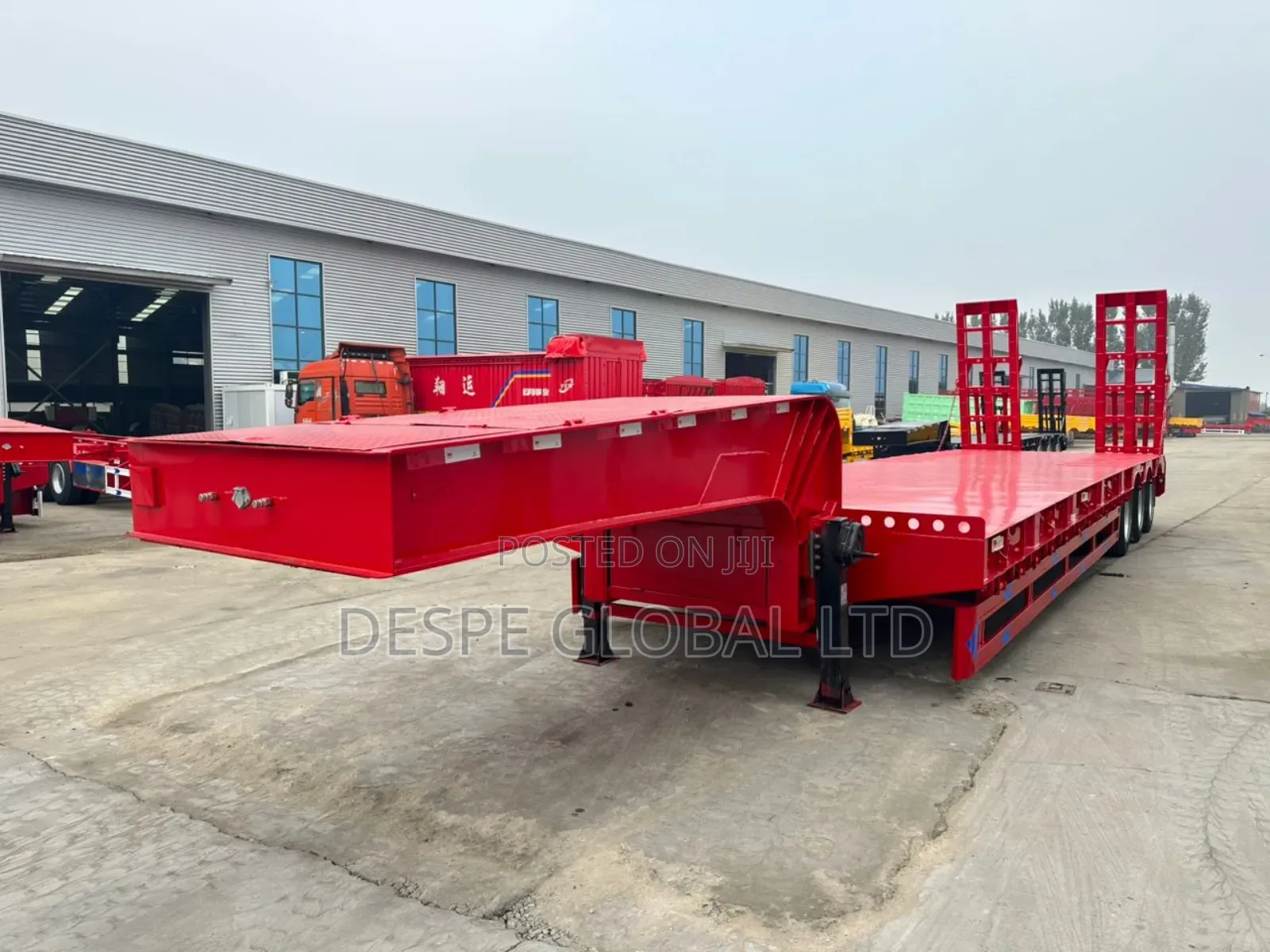 80tons Brand New 35feet Backloader Lowbed Trailer With 3axles
