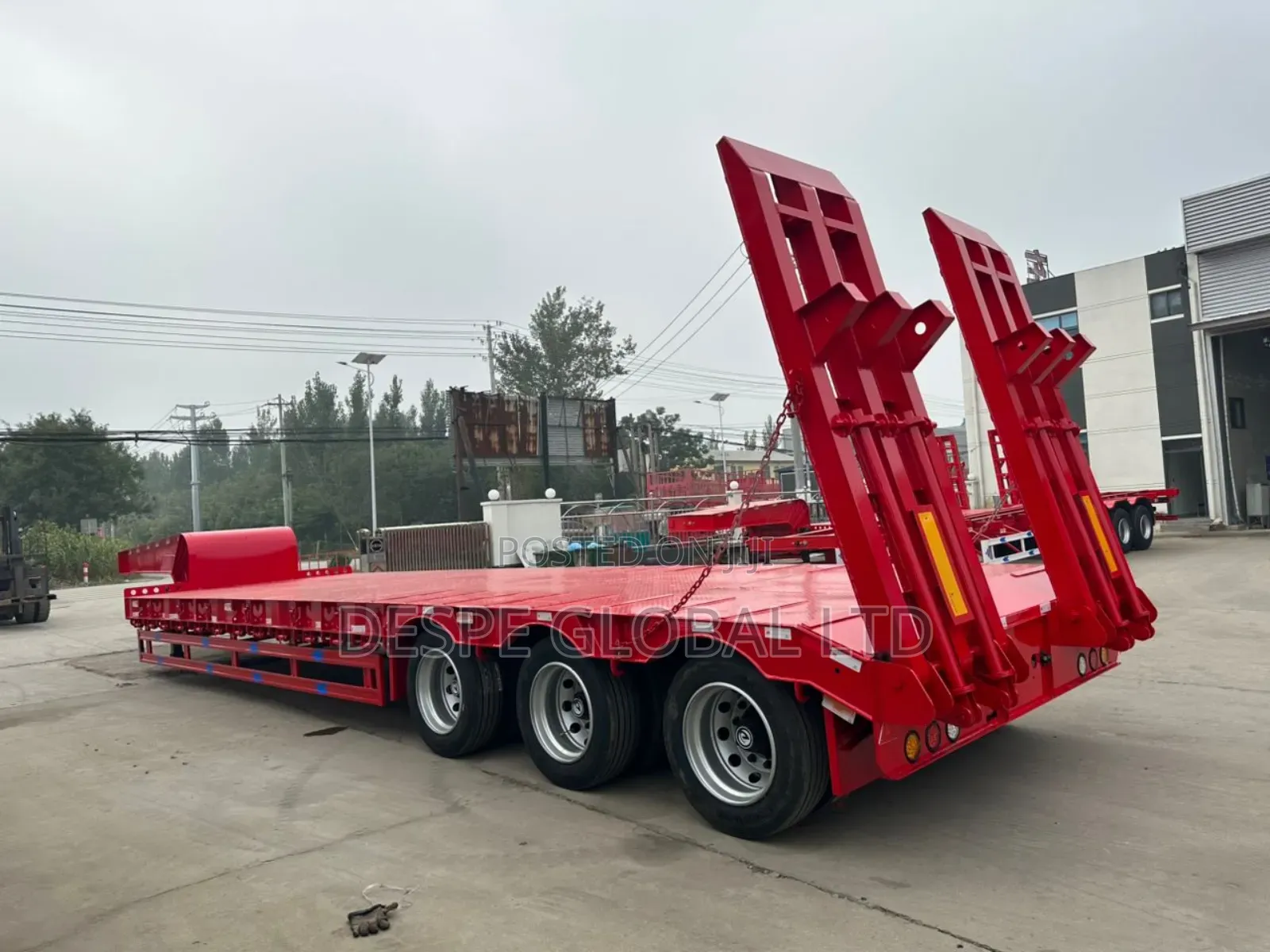 80tons Brand New 35feet Backloader Lowbed Trailer With 3axles