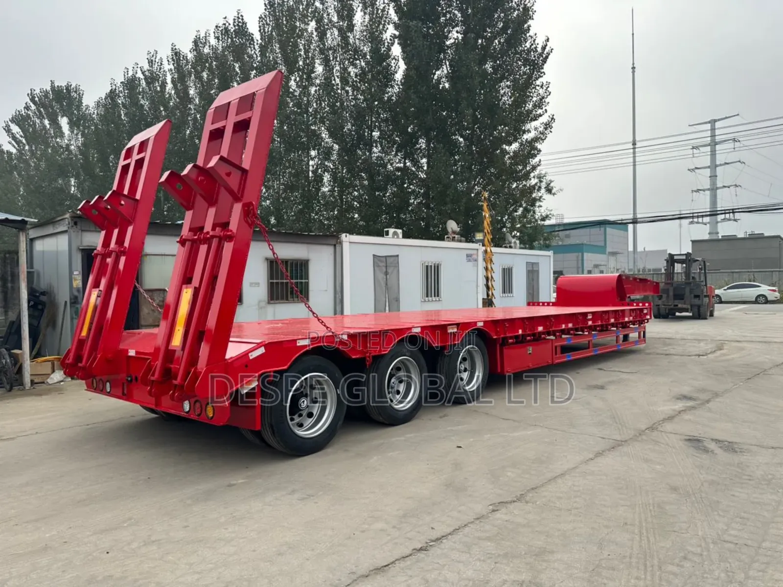80tons Brand New 35feet Backloader Lowbed Trailer With 3axles
