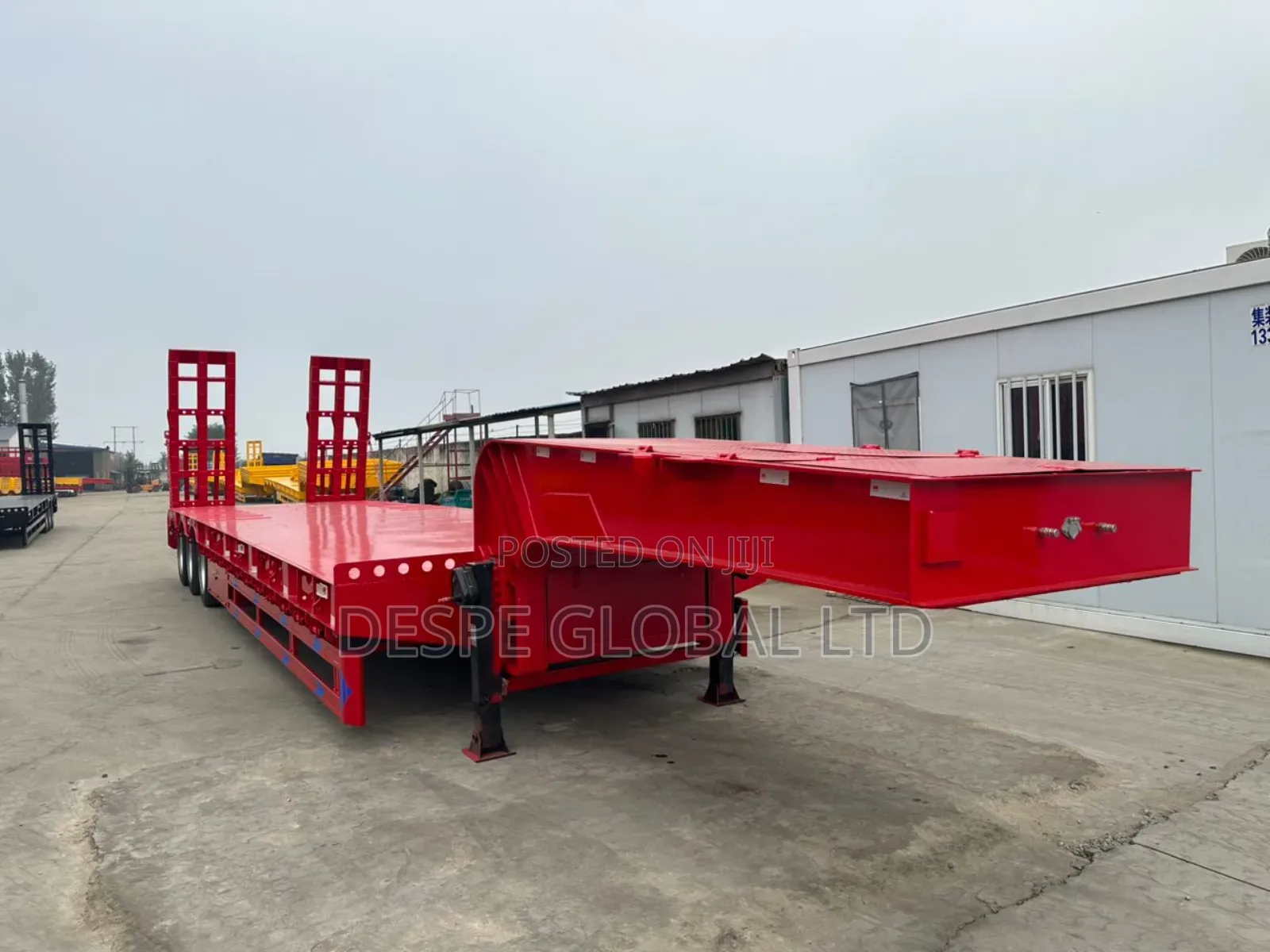80tons Brand New 35feet Backloader Lowbed Trailer With 3axles