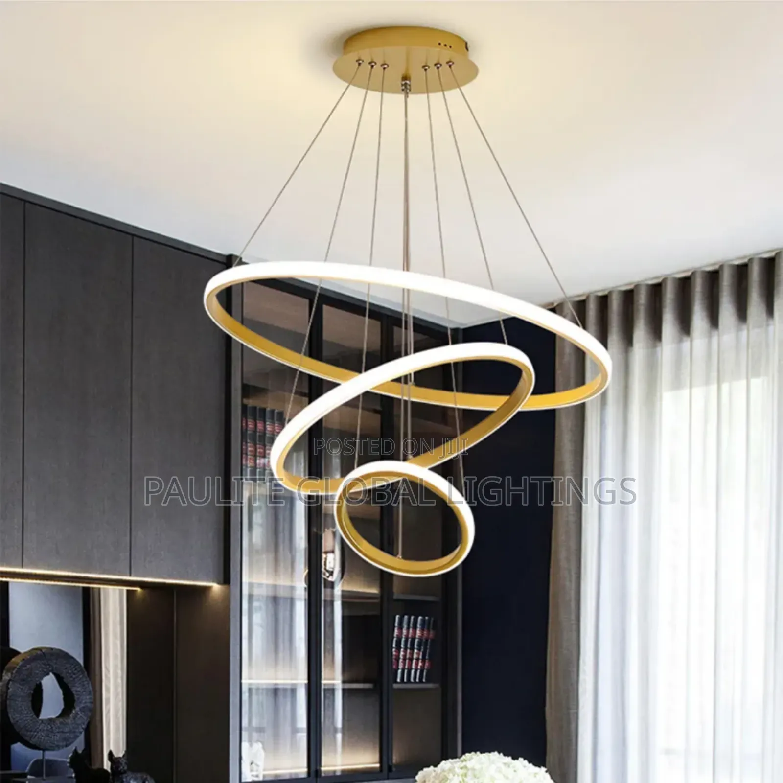 3 Ring Chandelier for Living Room, Bedroom, Dining and More 