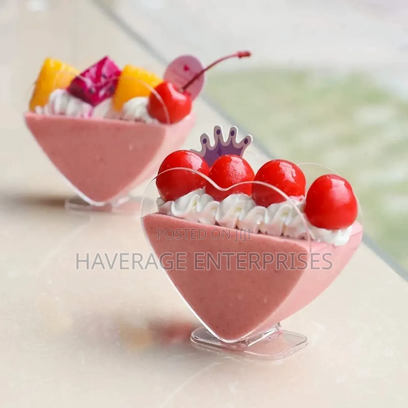 80ml Heart-shaped Mousse Dessert/Cream/Cake Disposable Cup 100pces