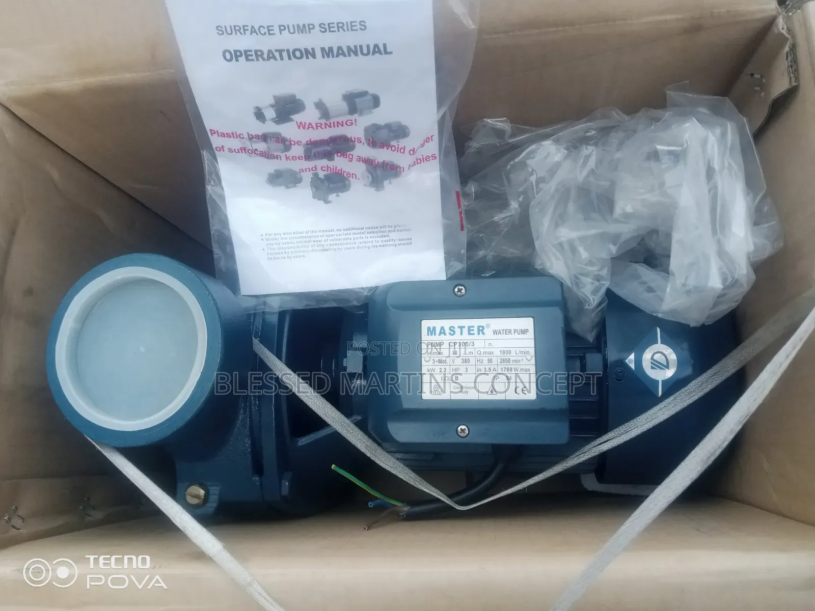 3hp Surface Pump.Brand: Master Pump.100% Copper