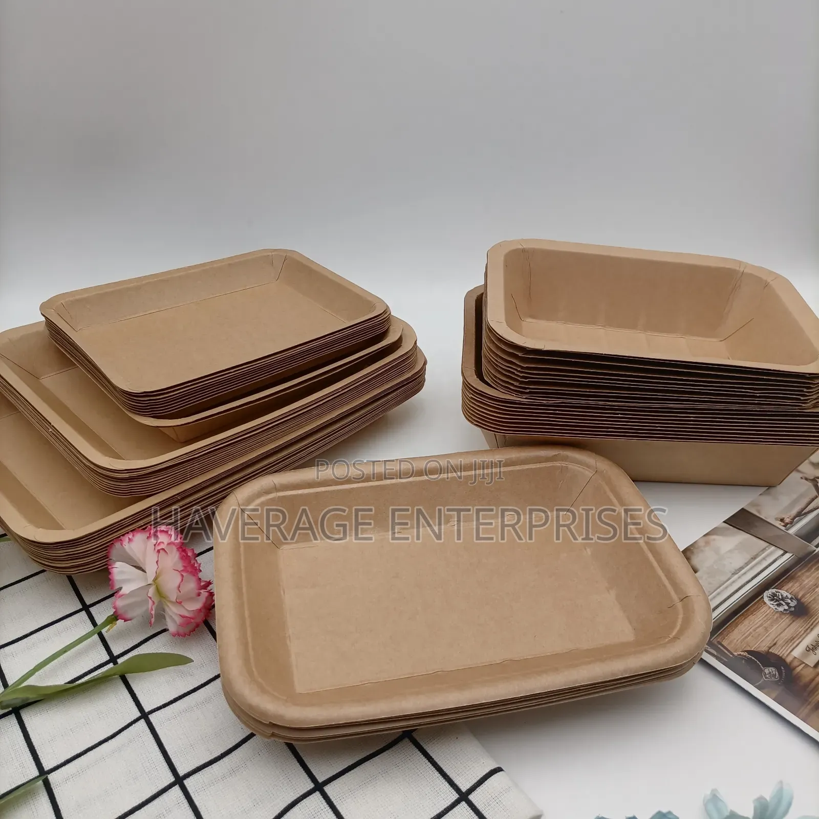 Disposable Kraft Paper Soup Bowl/Tray 50pces