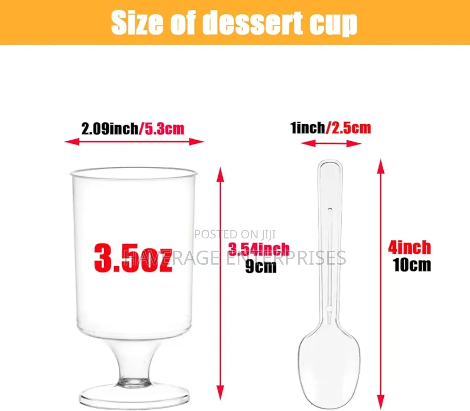 3.5 Oz Plastic Dessert/Parfait/Shot Wine Cups Disposable 100pces