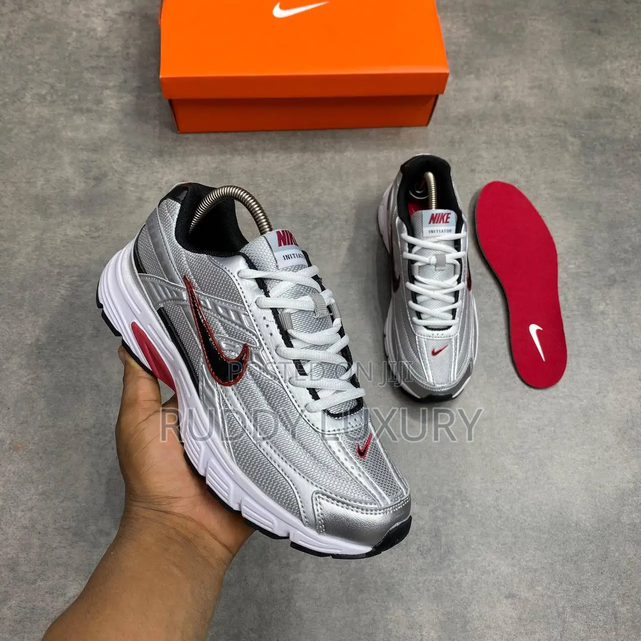 Nike Initiator Metallic Silver Red Sneakers 