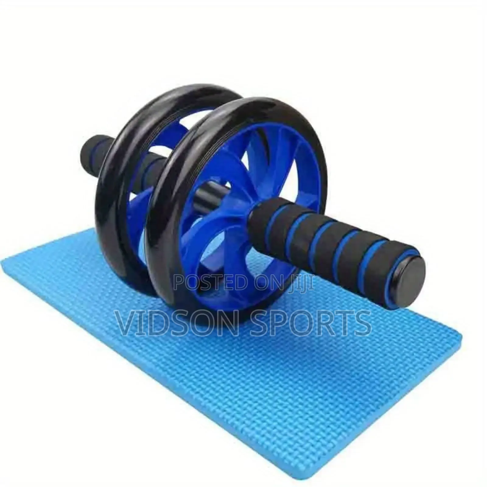 A Set of Double Color Yoga Mat With Skipping Rope and Abdominal Wheal
