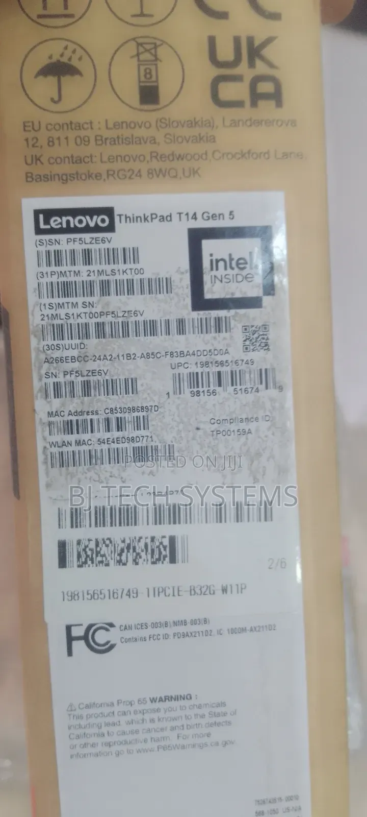 New Laptop Lenovo ThinkPad T14 32GB Intel Core Ultra 7 SSD 512GB