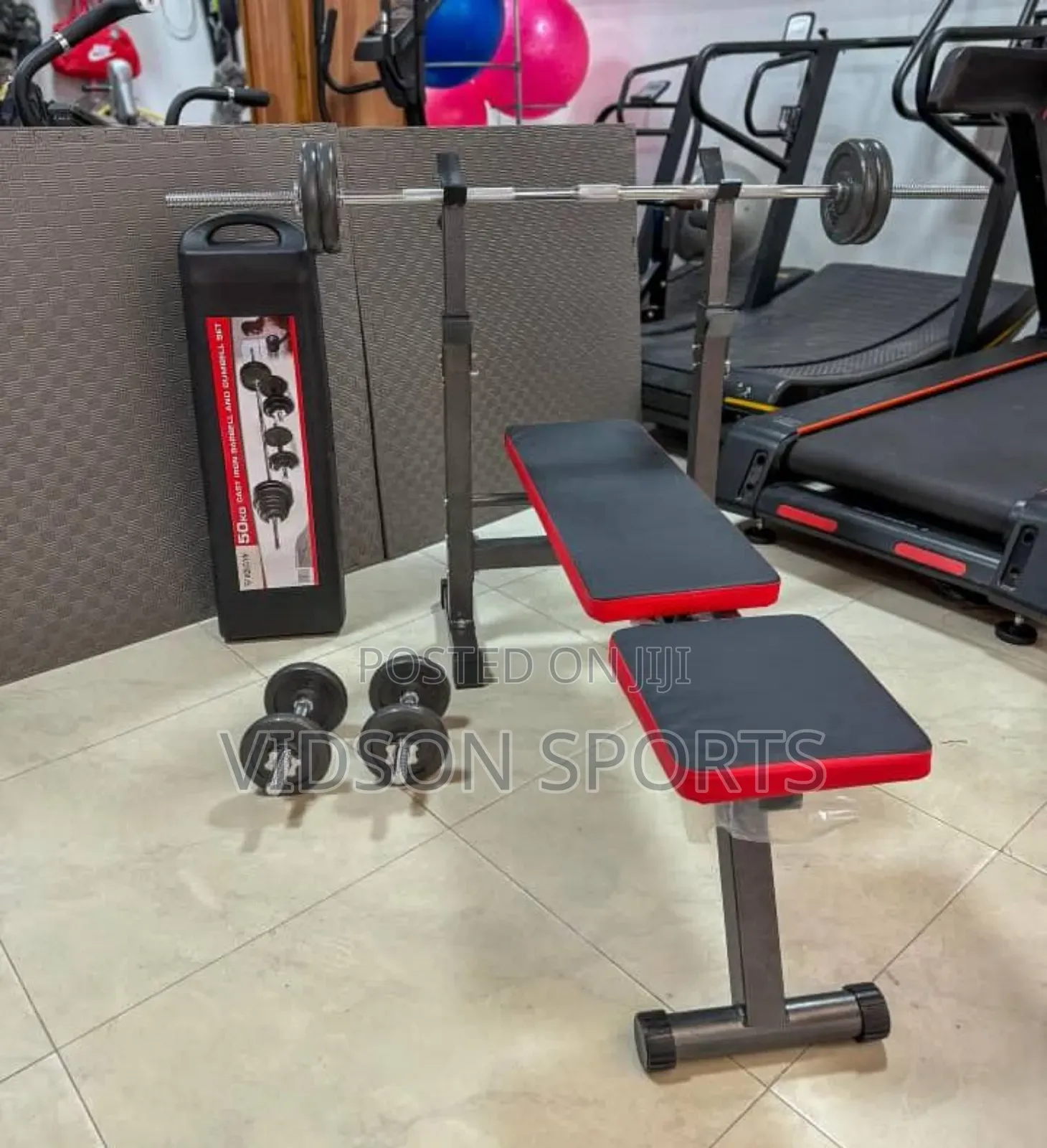 Weight Bench and 55kg Weight Set