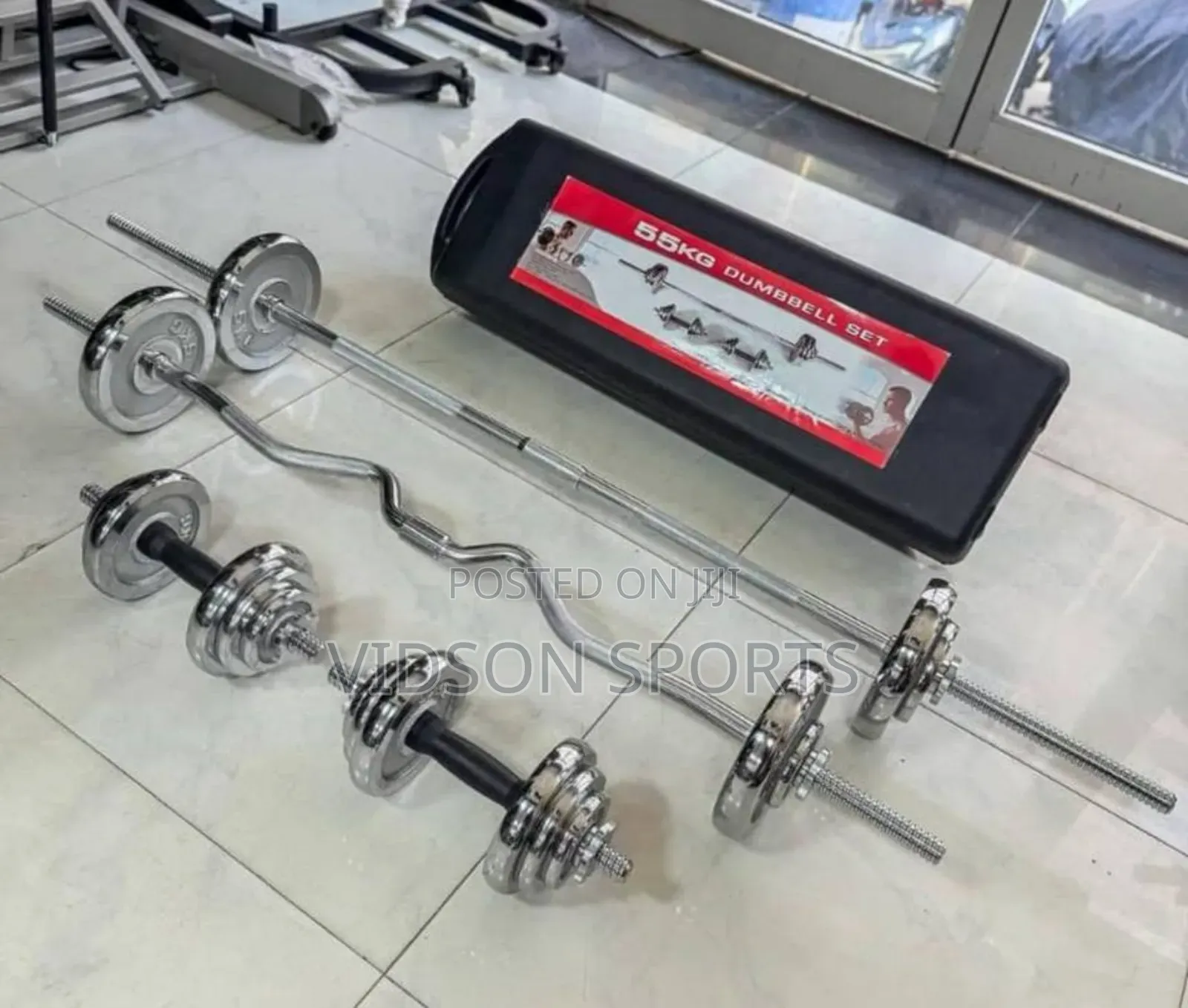 Weight Bench and 55kg Weight Set