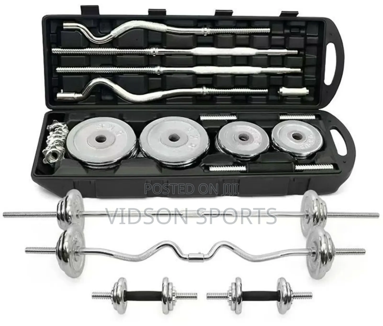 Weight Bench With Leg Extension and Lag Curl and 55kg Dumbbell