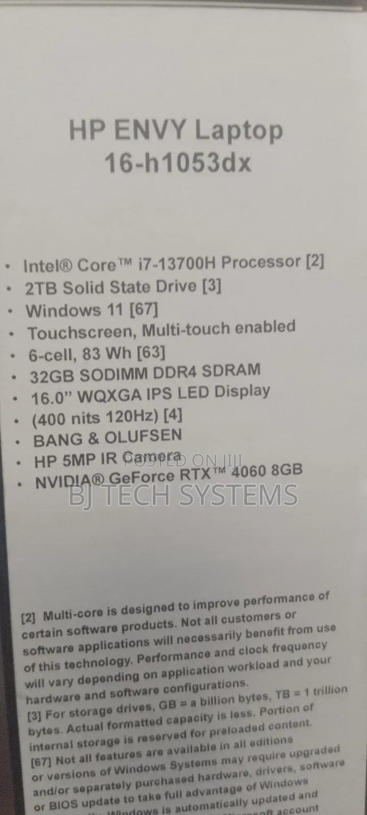 New Laptop HP Envy 16 Gaming 16-H1023dx 32GB Intel Core I7 SSD 2T