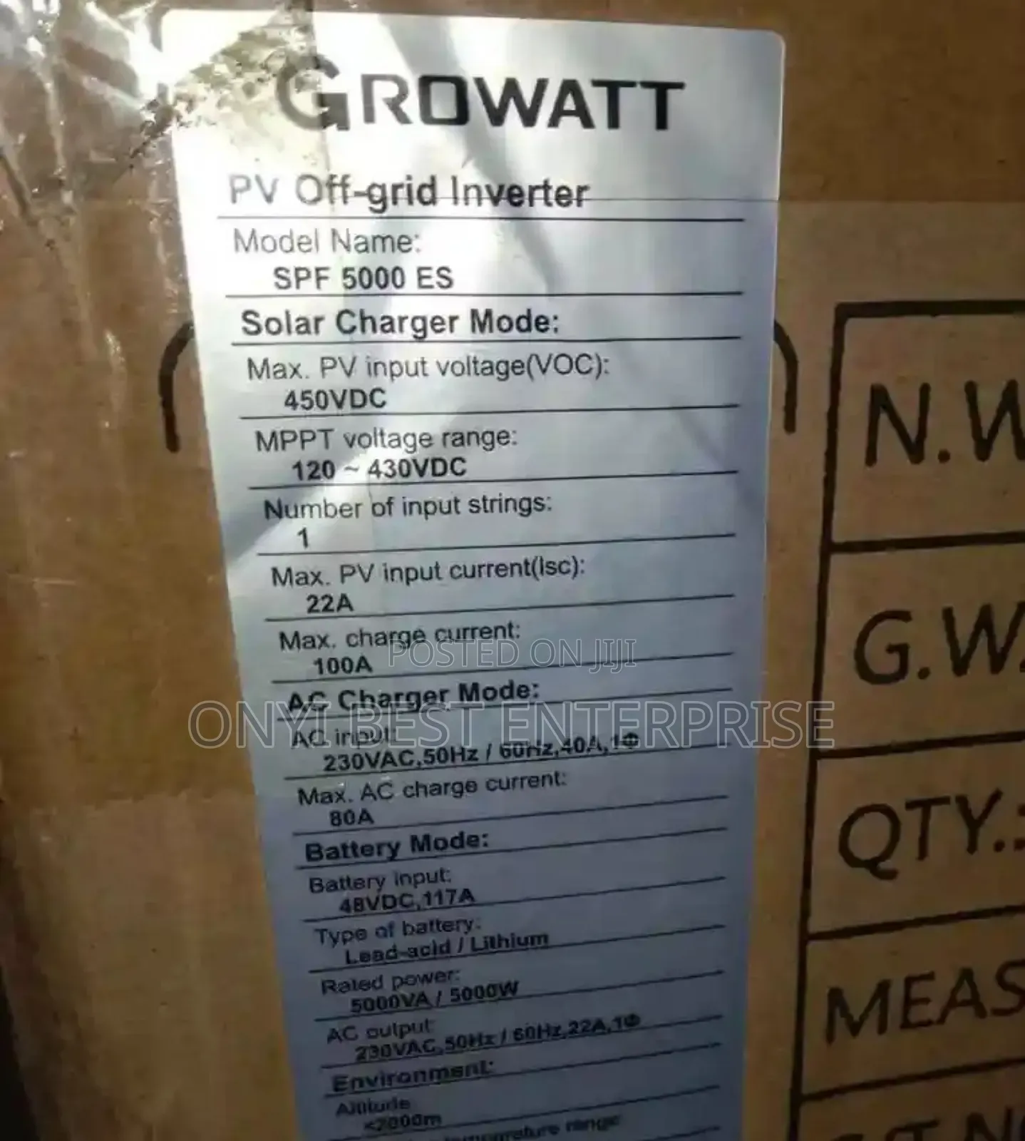 5kva-48v Growatts Energy Hybrid Inverter Available
