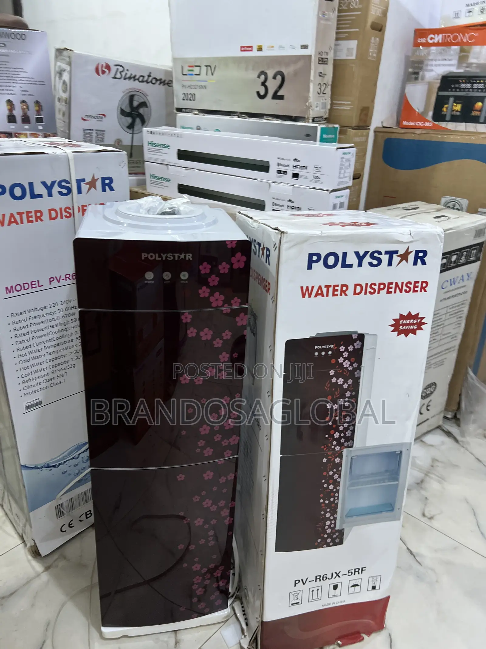 Polystar Pv-R6jx-5rf | Hot Cold Dispenser | Built-in Mini Freezer