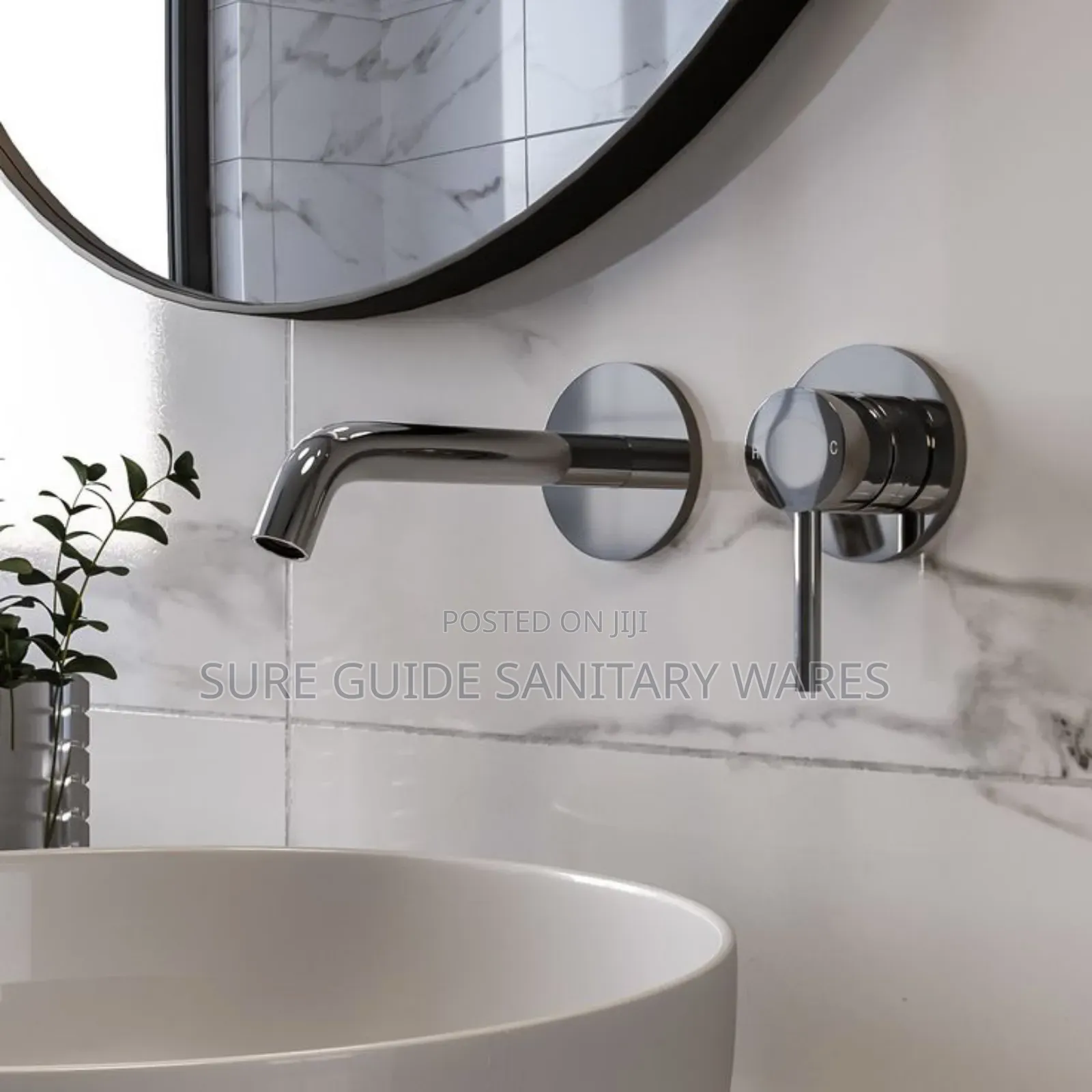 Chrome Wall Mount Conceal Faucet
