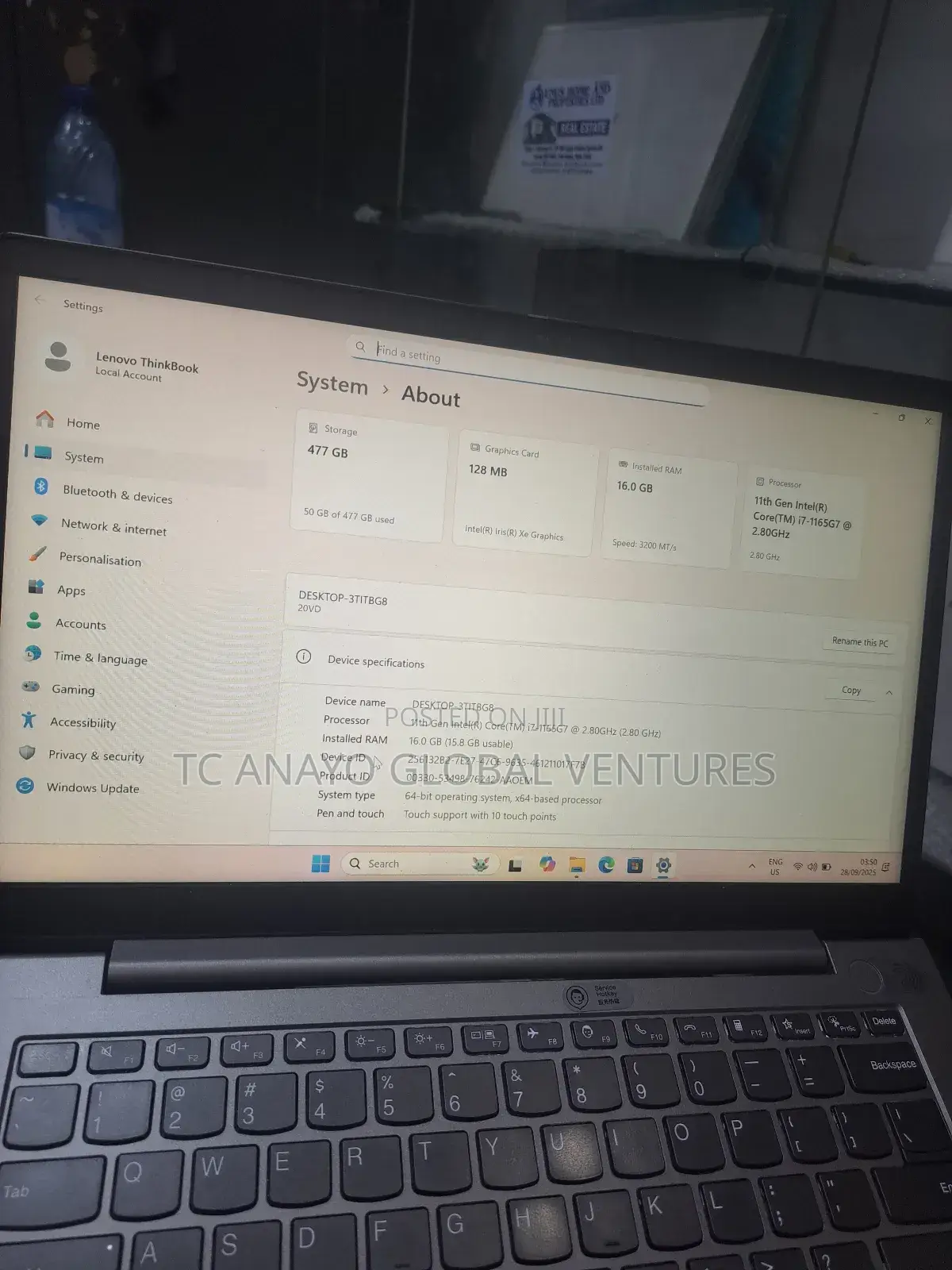 Laptop Lenovo ThinkBook 14s Gen 2 16GB Intel Core I7 SSD 512GB