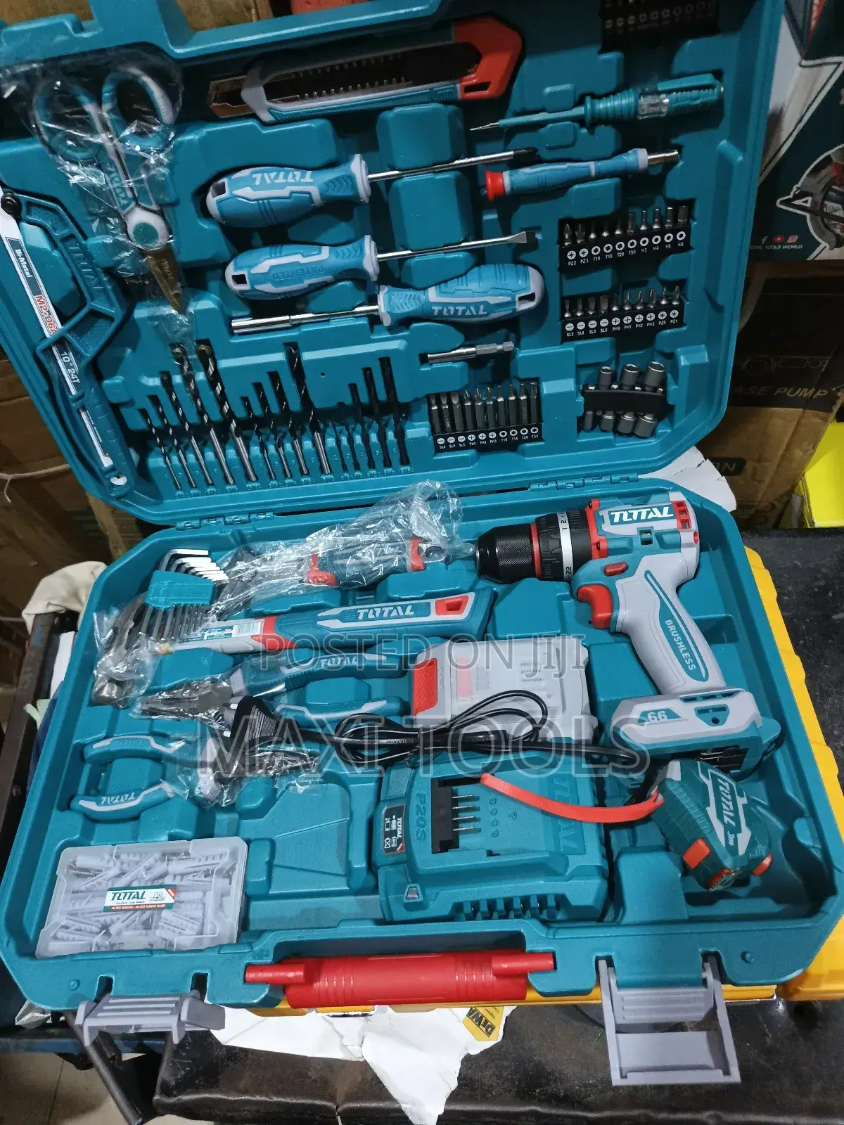 Total 165-piece Tool Set With A 20v Cordless Impact Dril