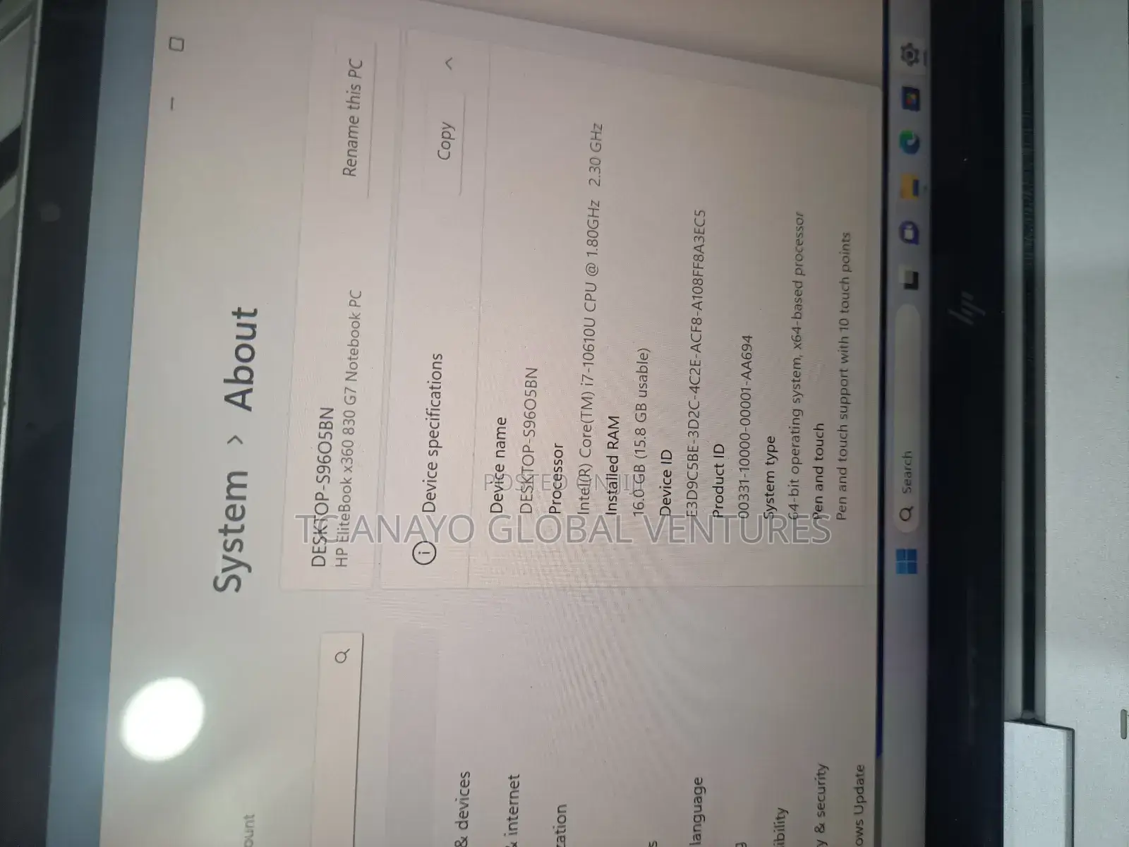 Laptop HP EliteBook 830 G7 16GB Intel Core i7 SSD 512GB