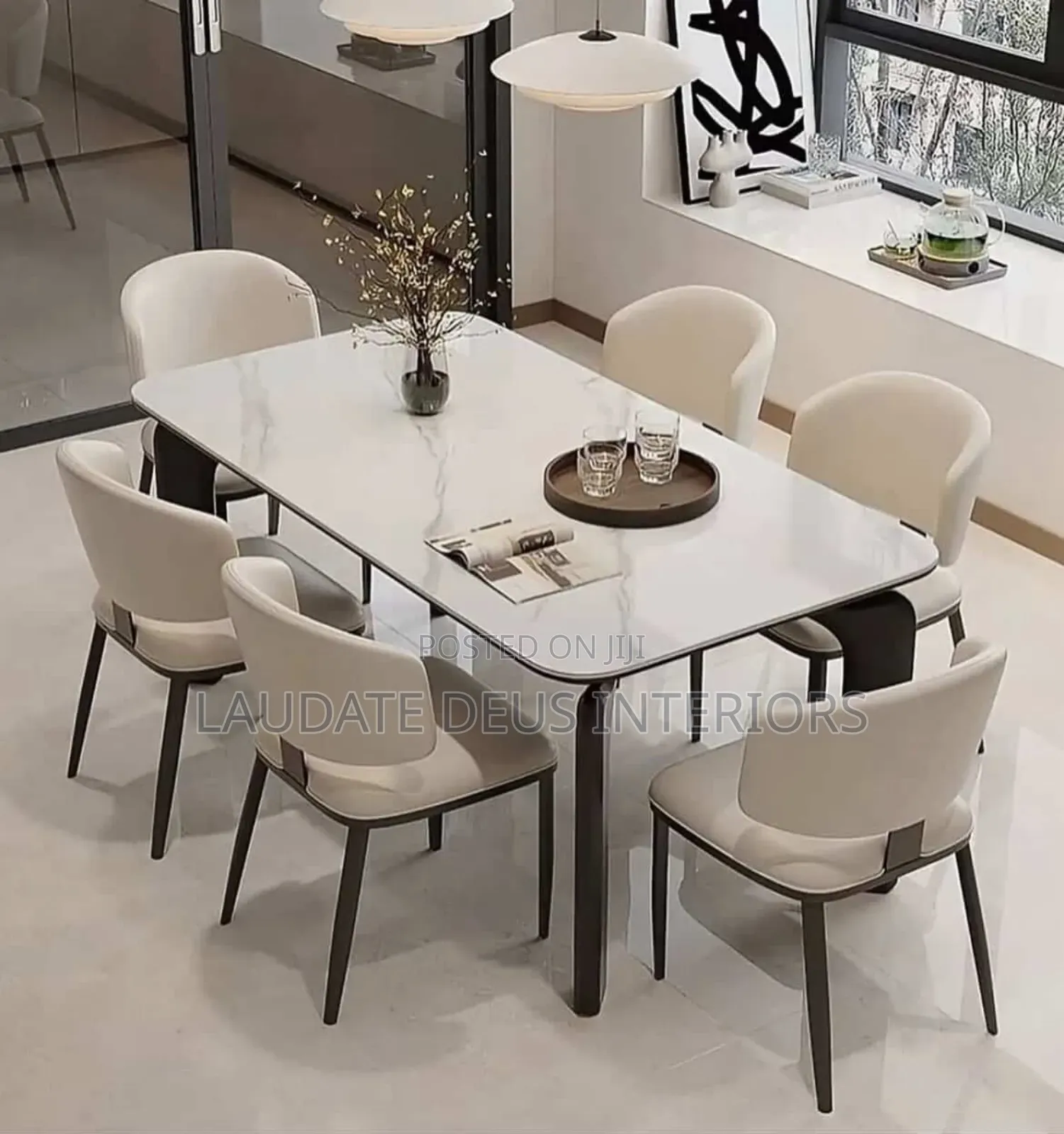 Exquisite 6 Seaters Marble Top Dining Table