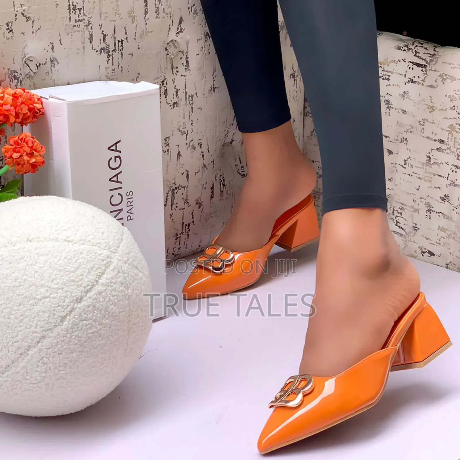 Pretty Women's Block Short Heels Slippers. Sizes 37-42.  #Em