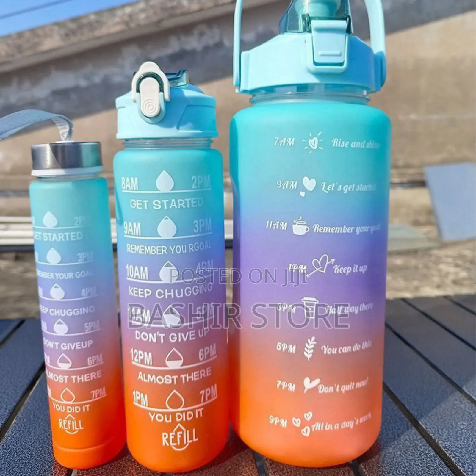 Three Motivational Water Bottles Set