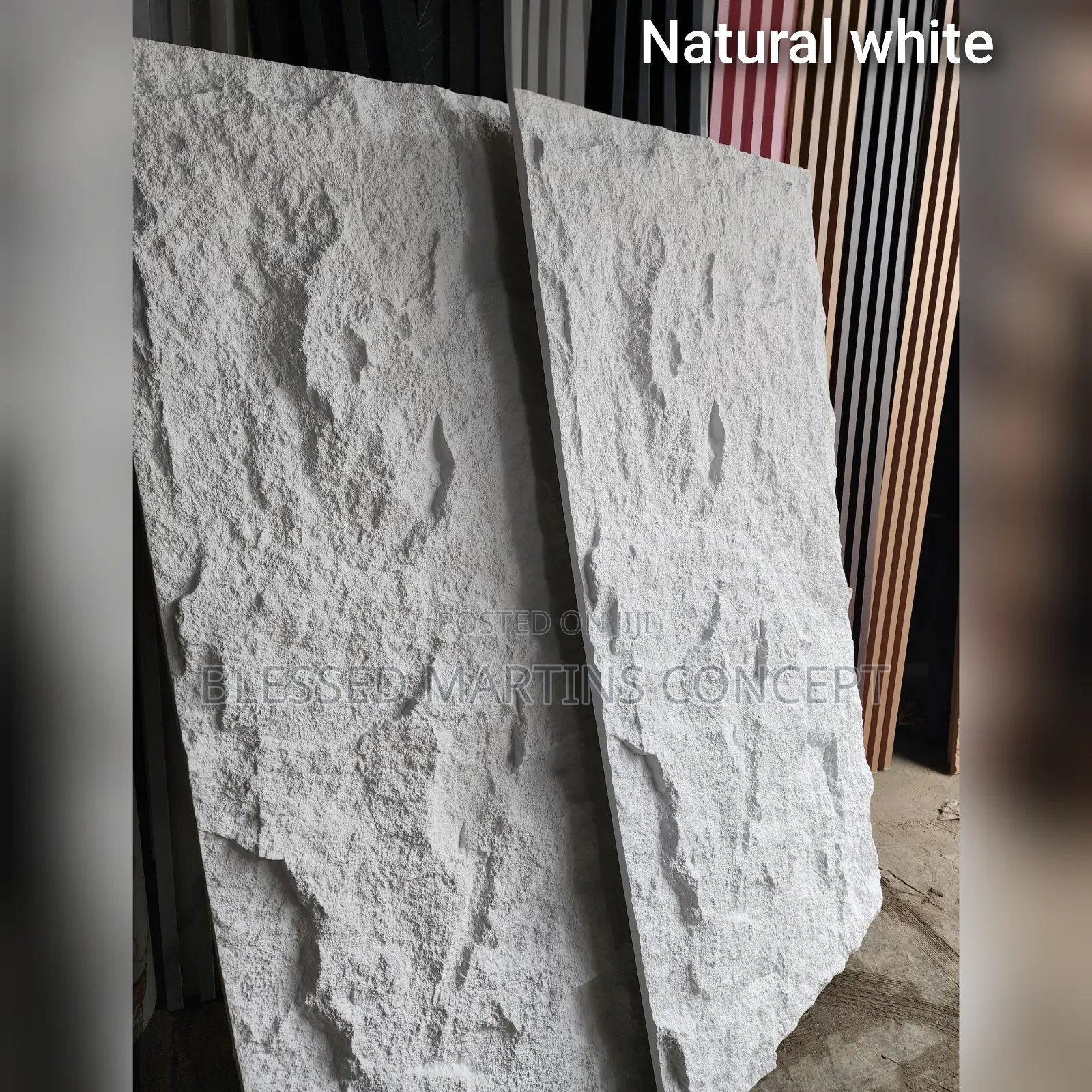Natural White Pu Stone for Tv Console, Interior Walls